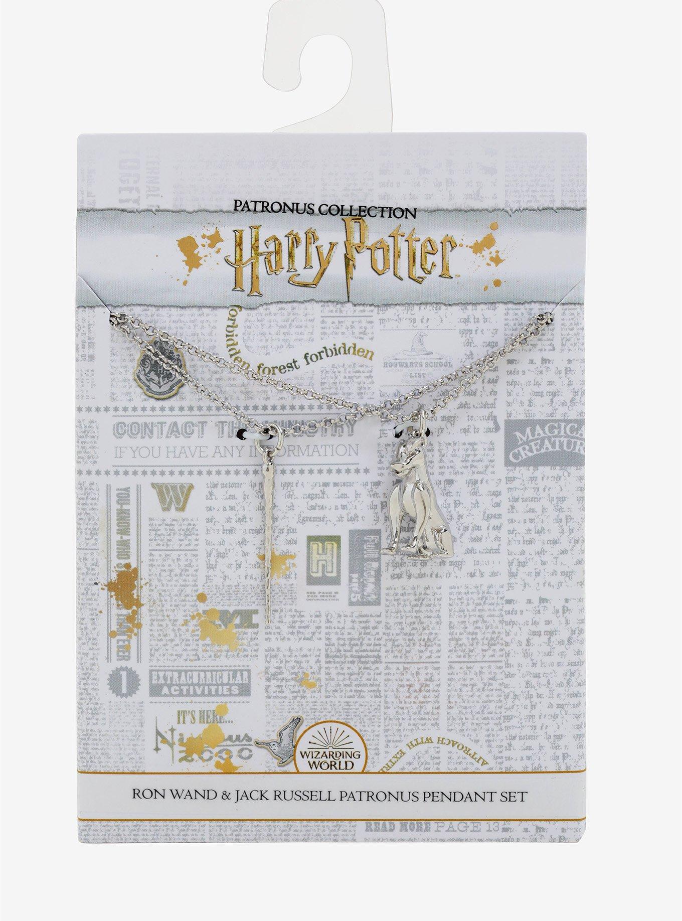 Harry Potter Ron Wand & Terrier Patronus Necklace Set - BoxLunch Exclusive, , alternate