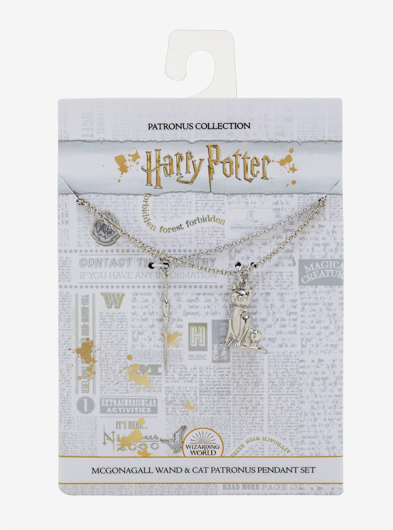 Harry Potter McGonagall Wand & Cat Patronus Necklace Set, , alternate