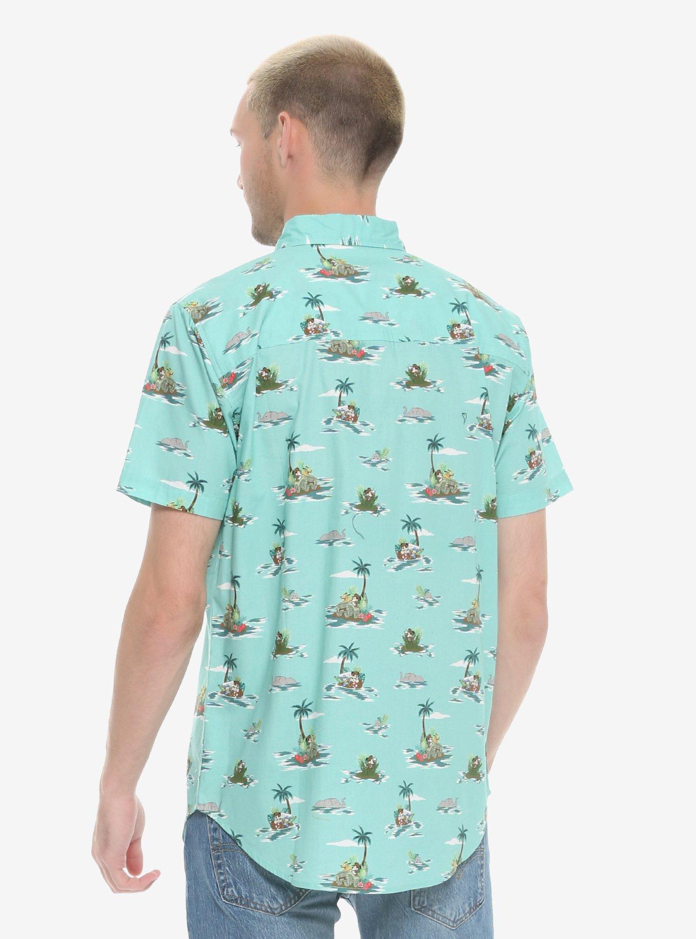 Plus Size Our Universe Disney Mickey Mouse Safari Woven Button-Up, , hi-res