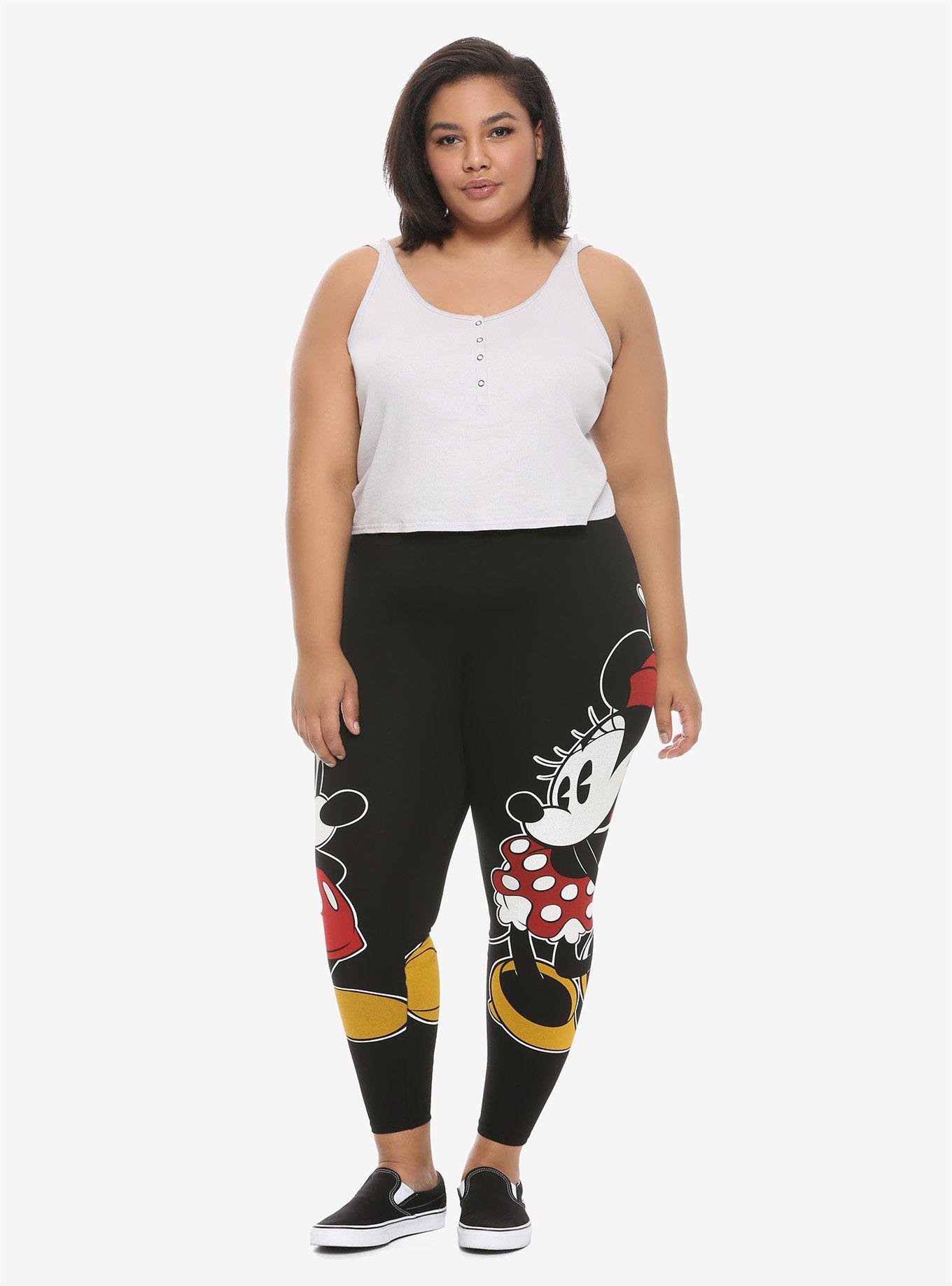 Disney Mickey Mouse & Minnie Mouse Mirrored Leggings, Hot Topic