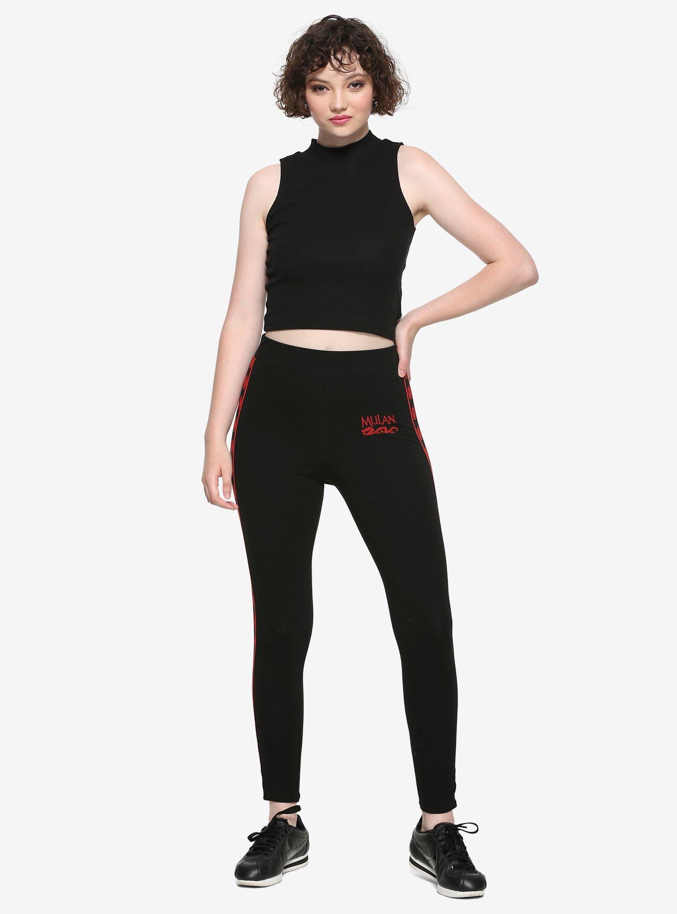 Disney Mulan Taped Leggings, BLACK, alternate