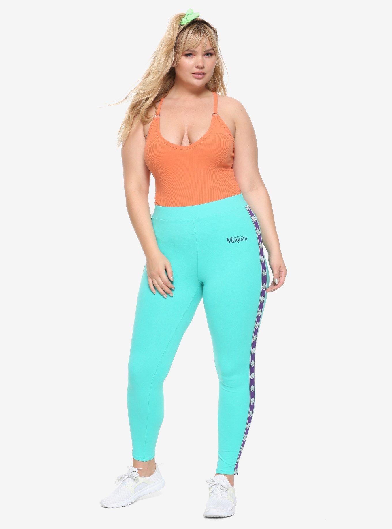 Disney The Little Mermaid Ariel Taped Leggings Plus Size, TEAL, alternate