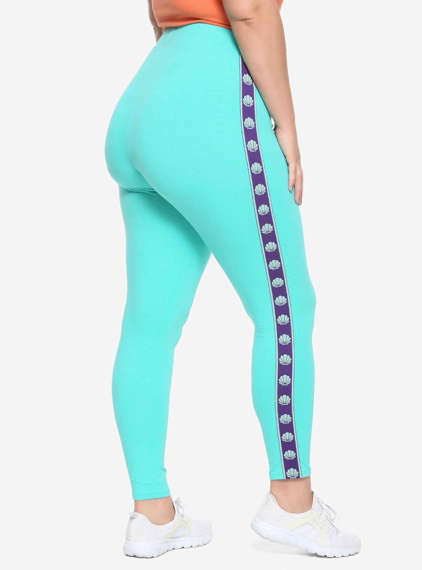 Disney The Little Mermaid Ariel Taped Leggings Plus Size, TEAL, alternate