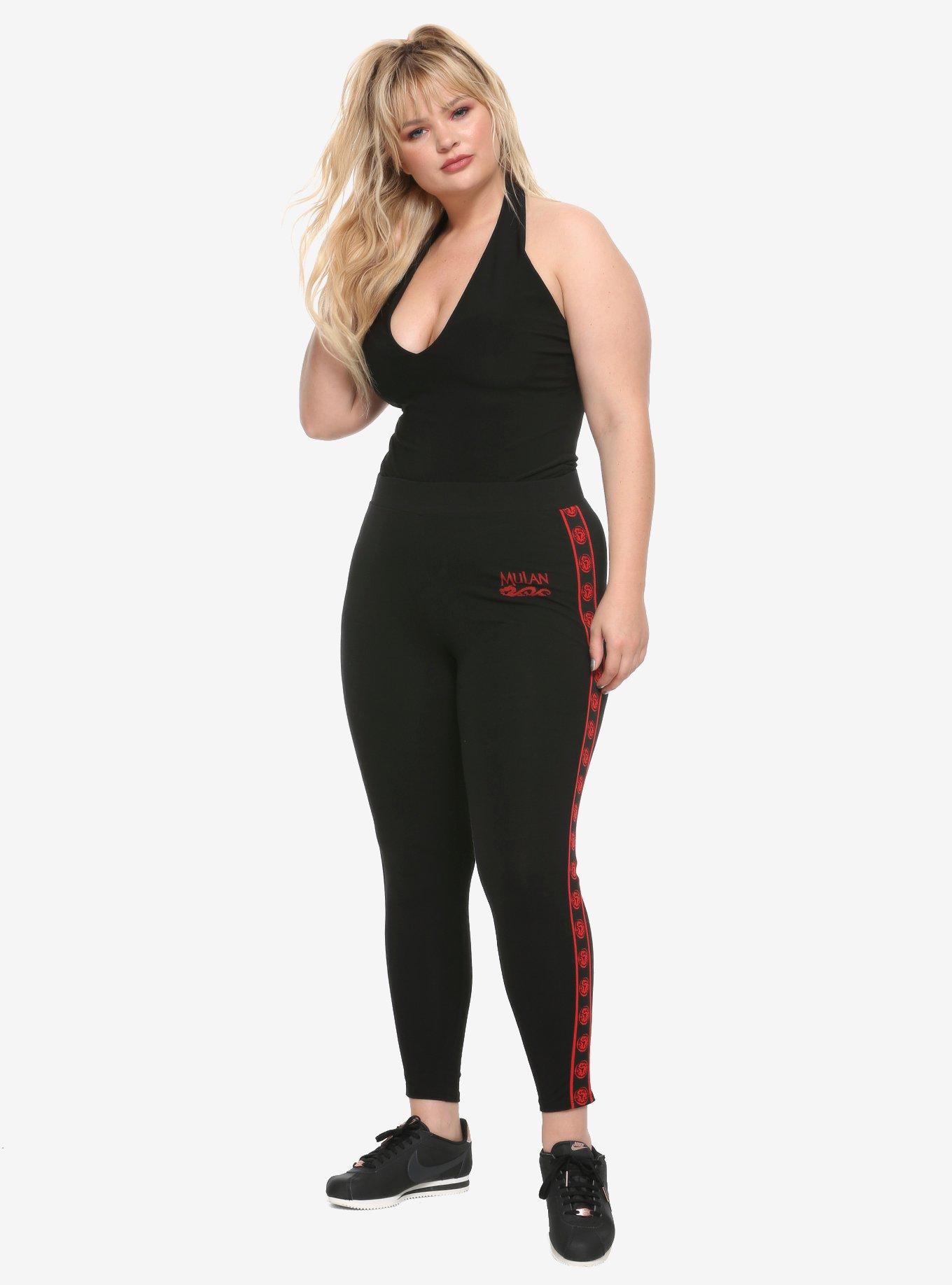 Disney Mulan Taped Leggings Plus Size, BLACK, alternate