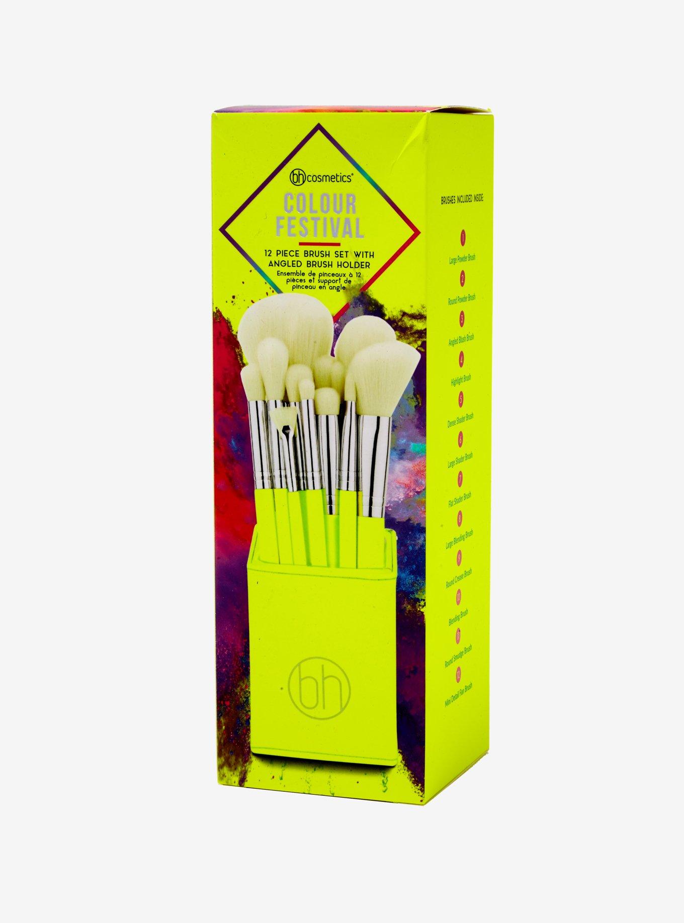 BH Cosmetics Color Festival Brush Set & Holder, , alternate