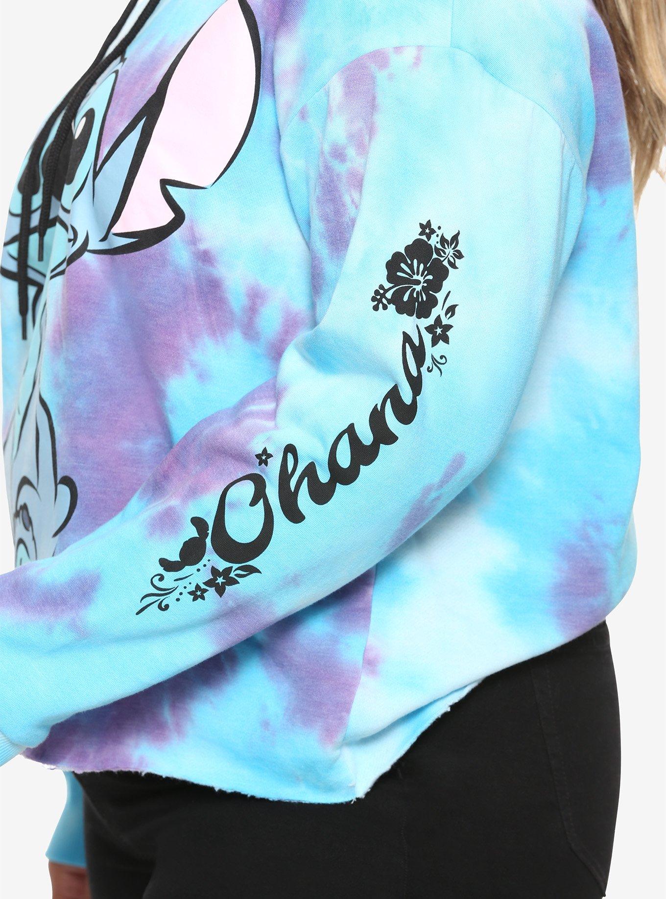 Disney Lilo & Stitch Tie-Dye Crop Girls Hoodie Plus Size, MULTI, alternate