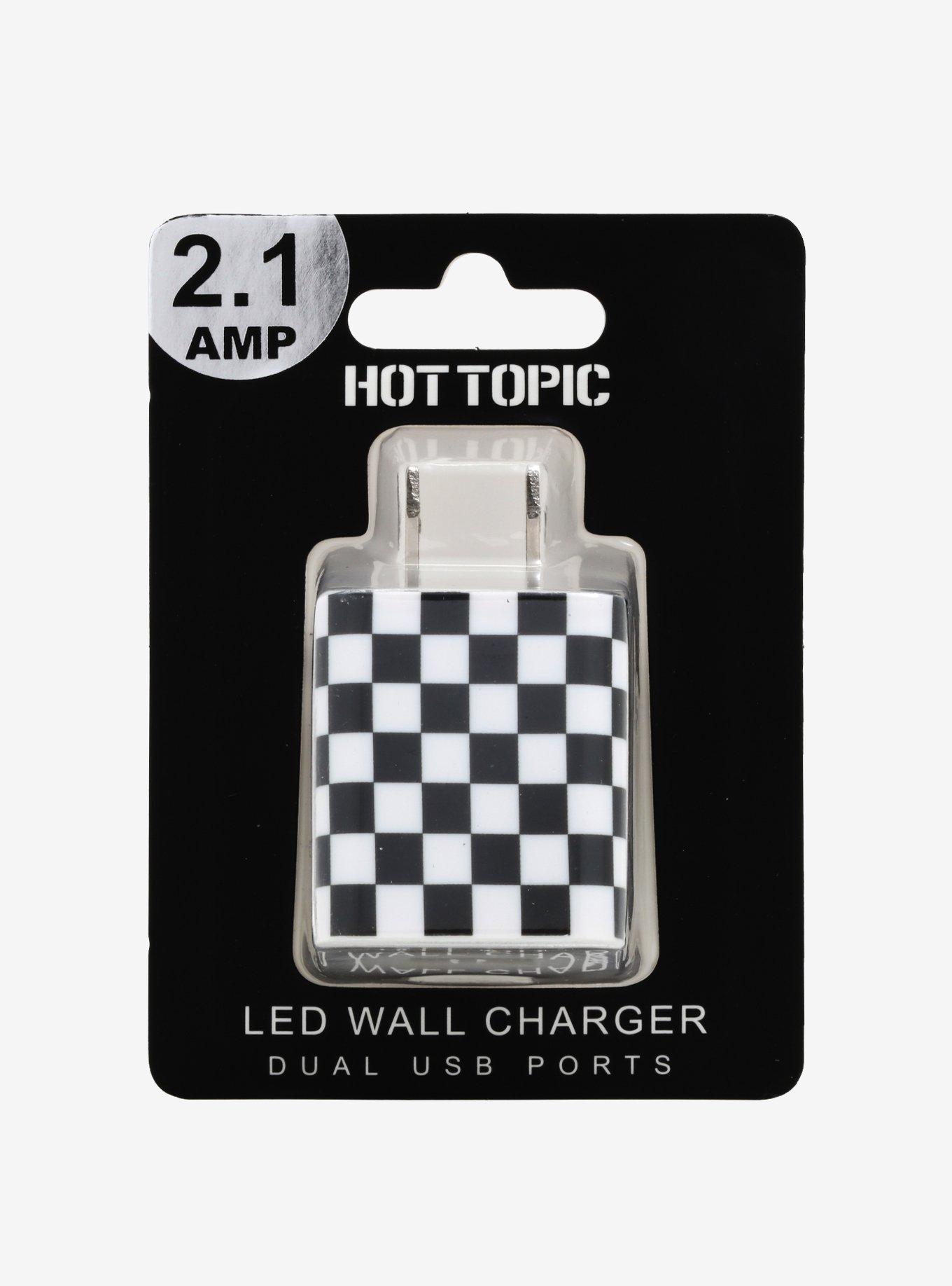 Black & White Checkered LED Wall Charger, , alternate