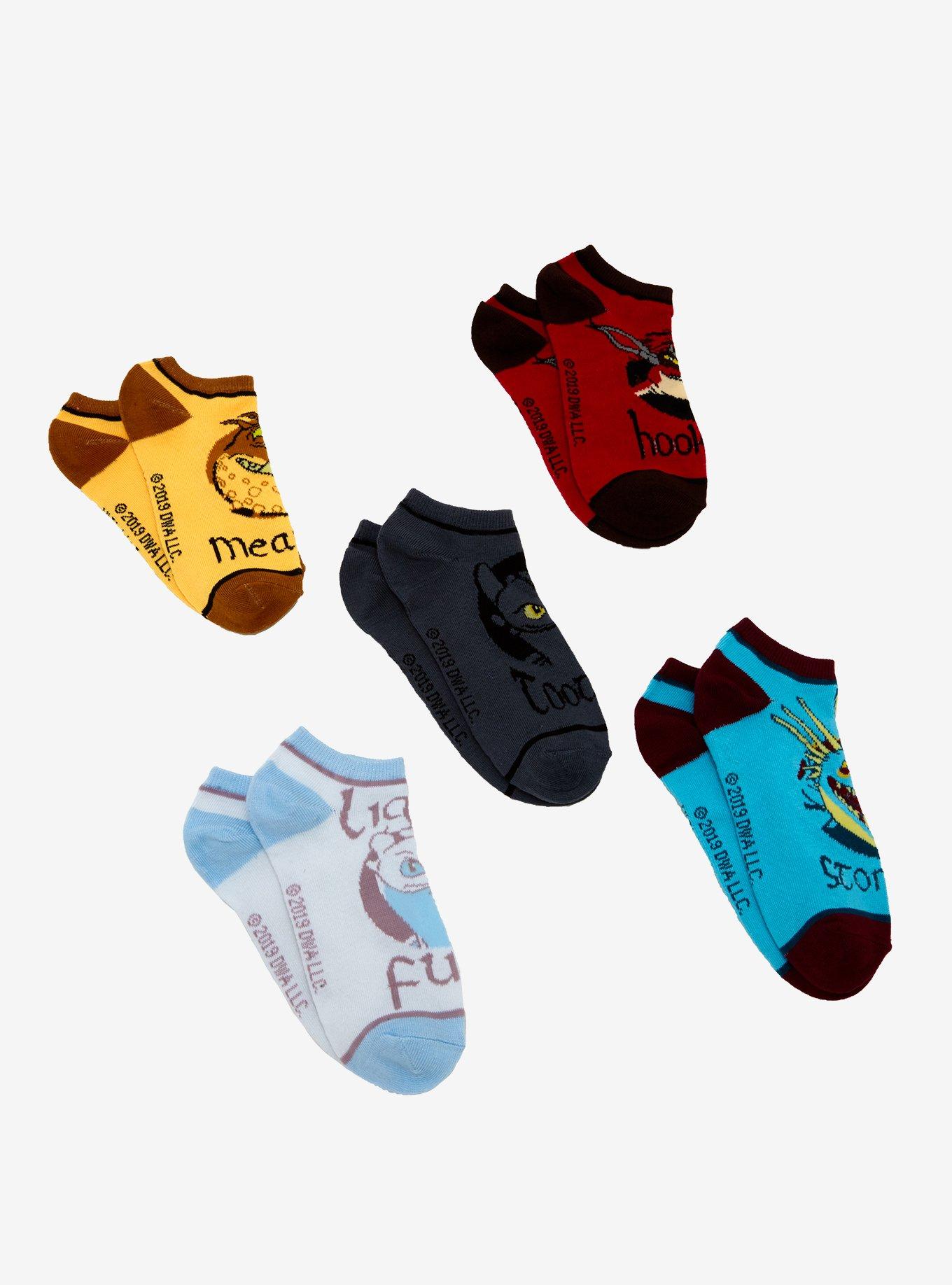How To Train Your Dragon: The Hidden World Dragons No-Show Socks 5 Pair, , alternate