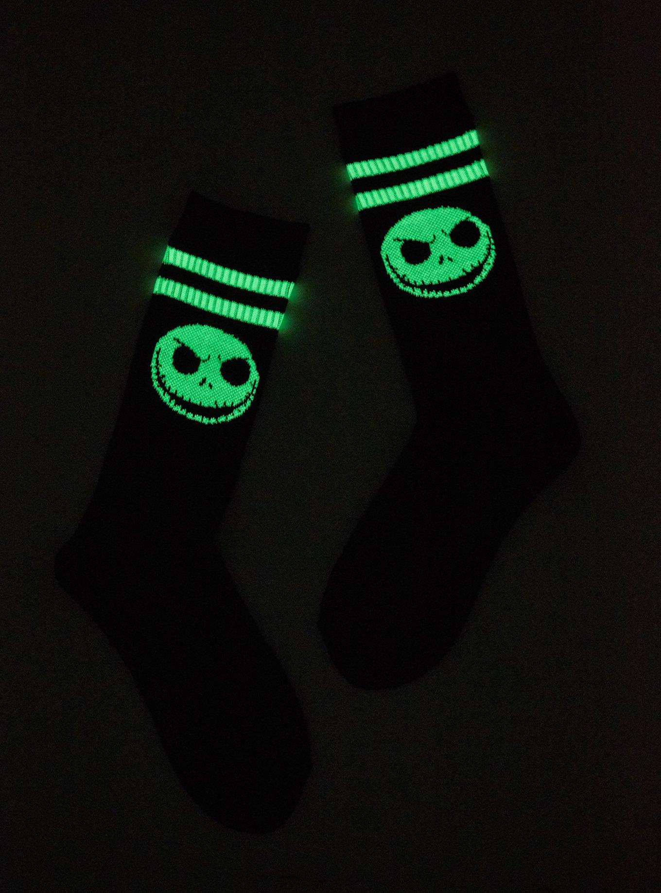 The Nightmare Before Christmas Jack Glow-In-The-Dark Crew Socks, , alternate
