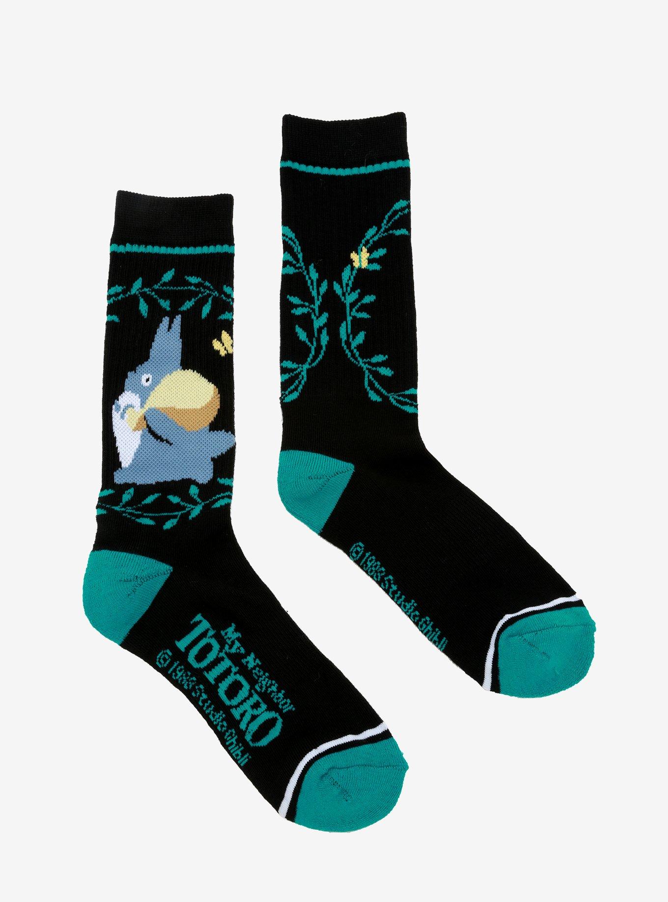 Studio Ghibli My Neighbor Totoro Teal Crew Socks, , alternate