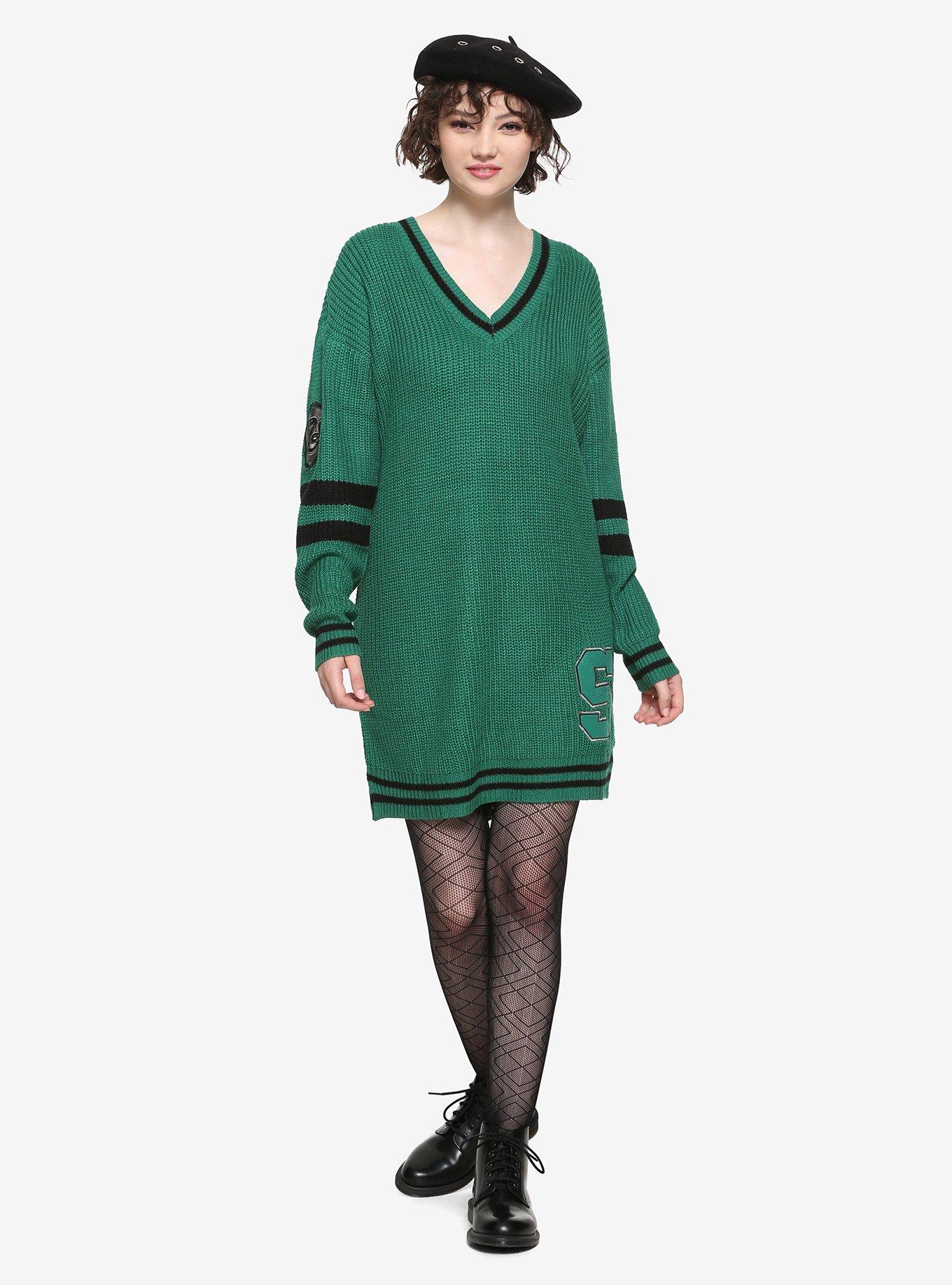 Harry Potter Slytherin Sweater Dress, GREEN, alternate