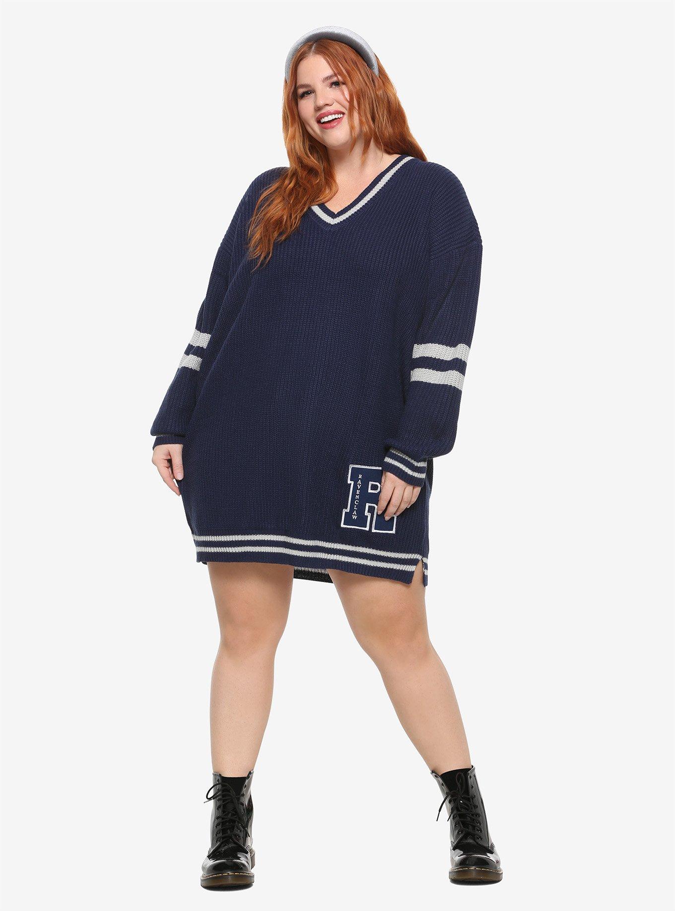 Harry Potter Ravenclaw Sweater Dress Plus Size, BLUE, alternate