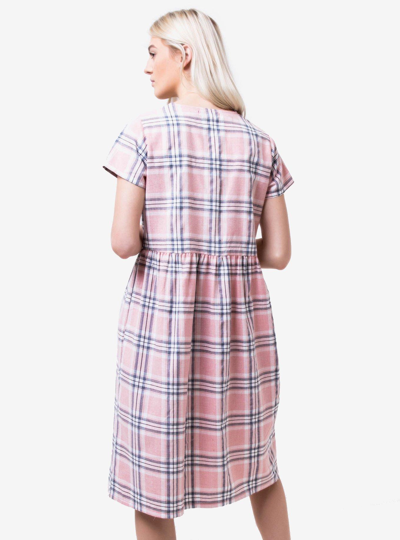 Daisy Street Pink Plaid Button-Front Dress, PLAID - PINK, alternate