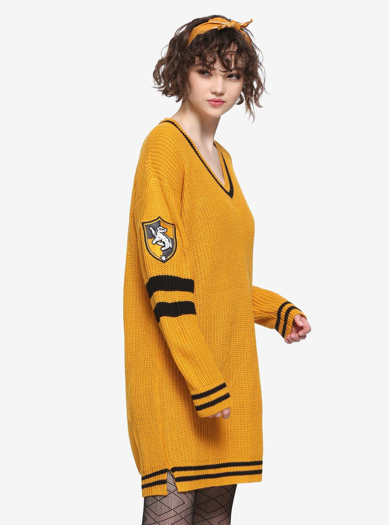 Harry Potter Hufflepuff Sweater Dress, YELLOW, alternate