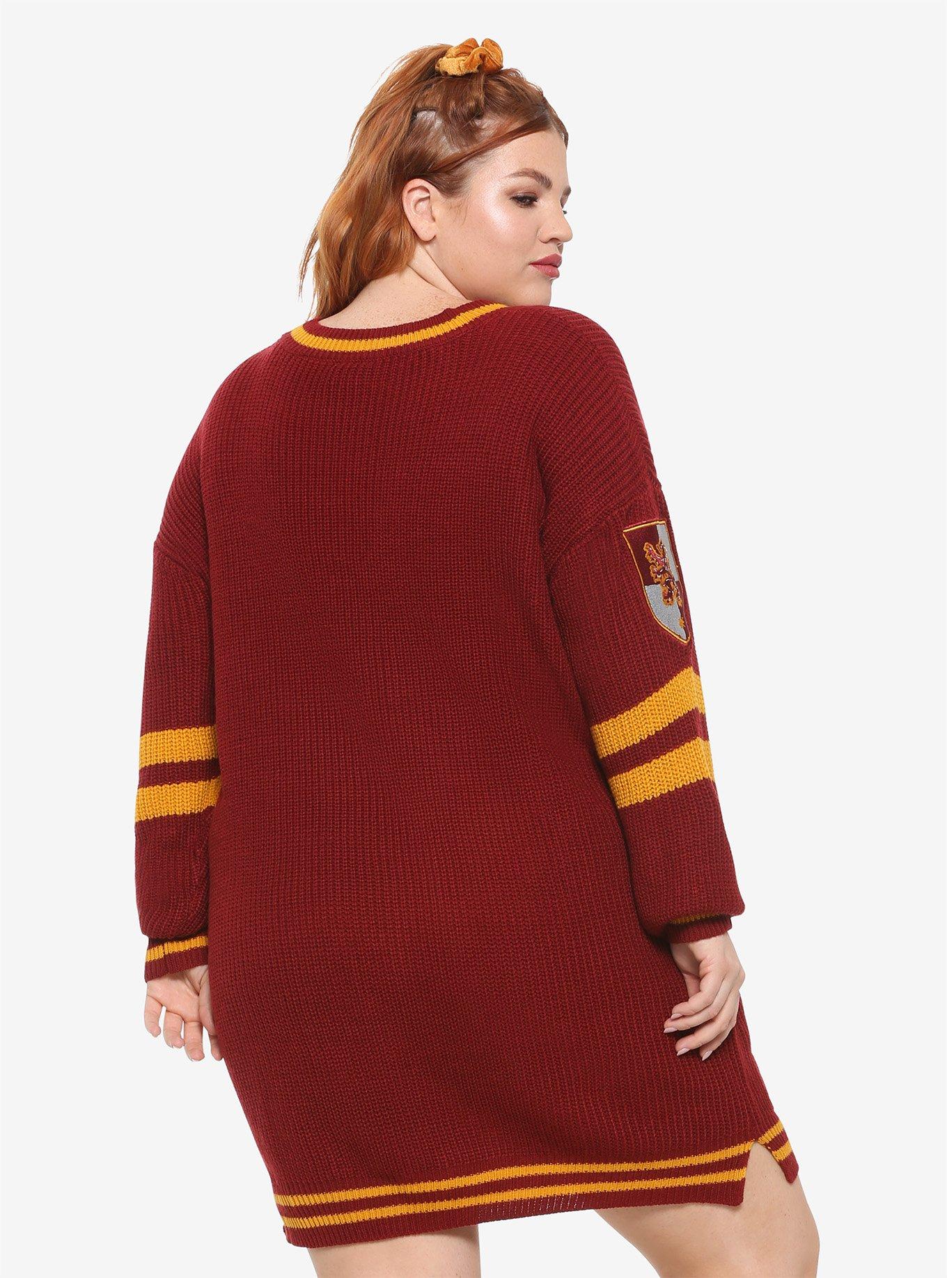 Harry Potter Gryffindor Sweater Dress Plus Size, BURGUNDY, alternate