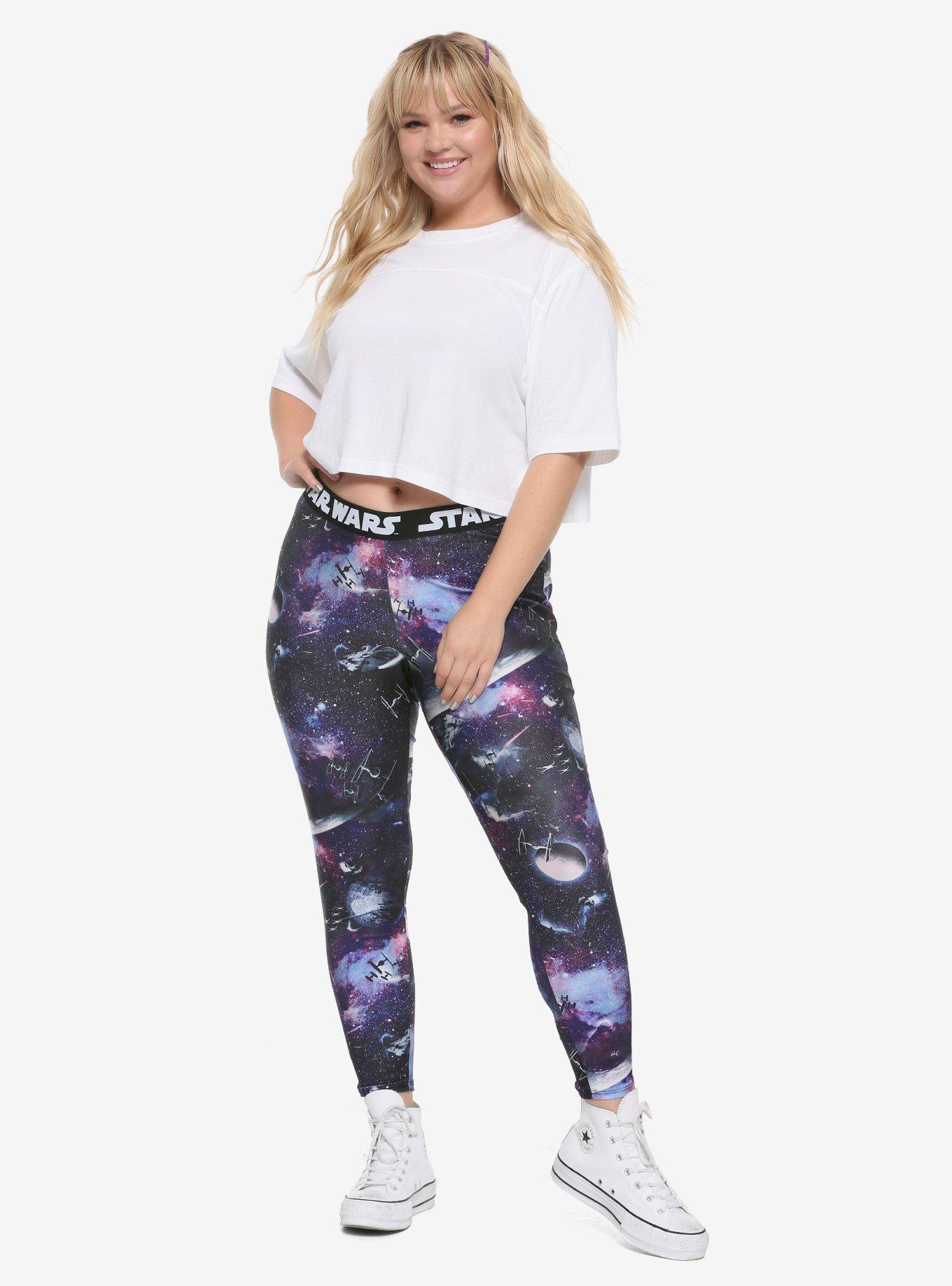 Her Universe Star Wars Battle Scene Leggings Plus Size, , alternate