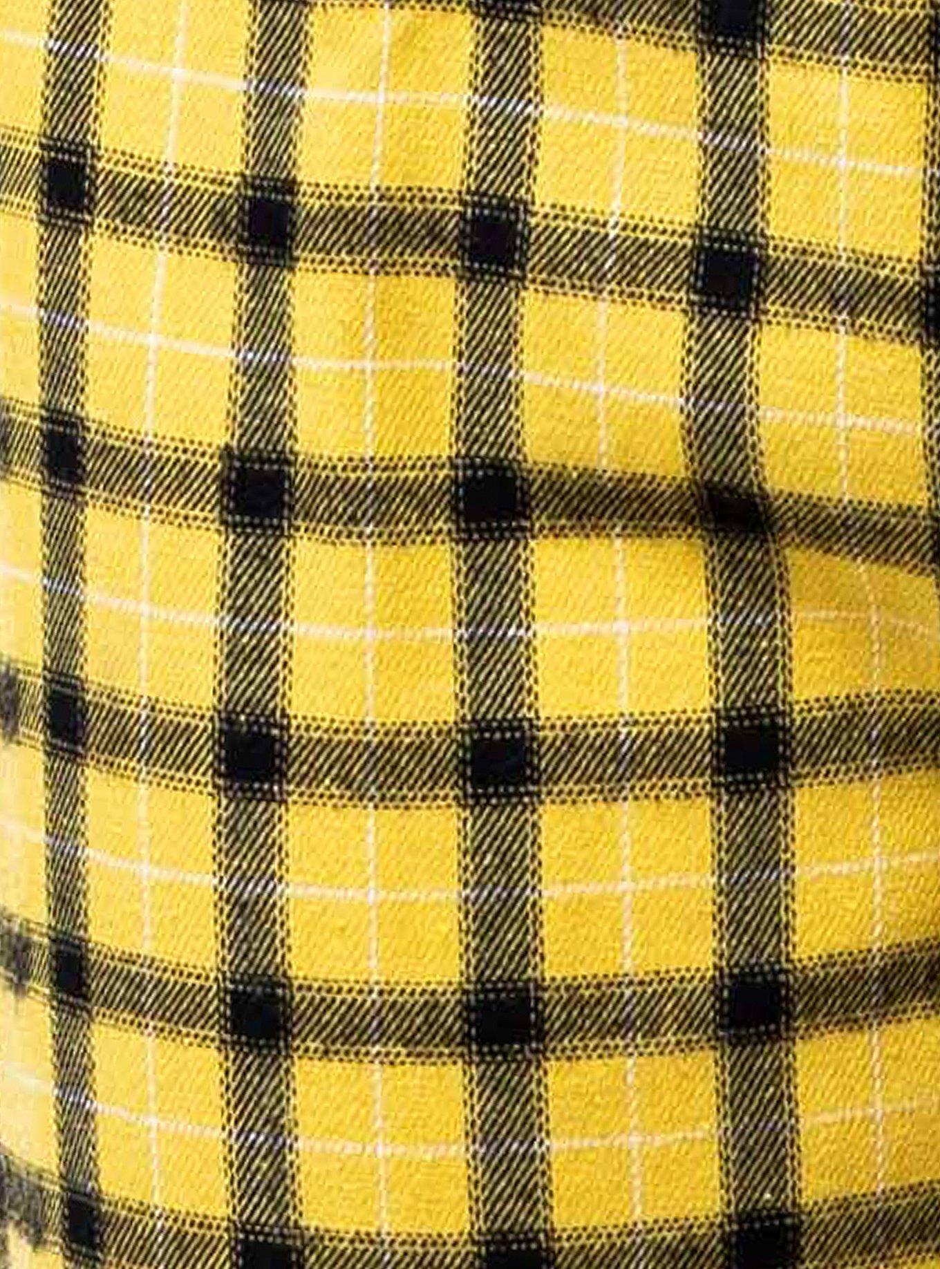 Daisy Street Yellow Check Print Girls Pants, BLACK, alternate