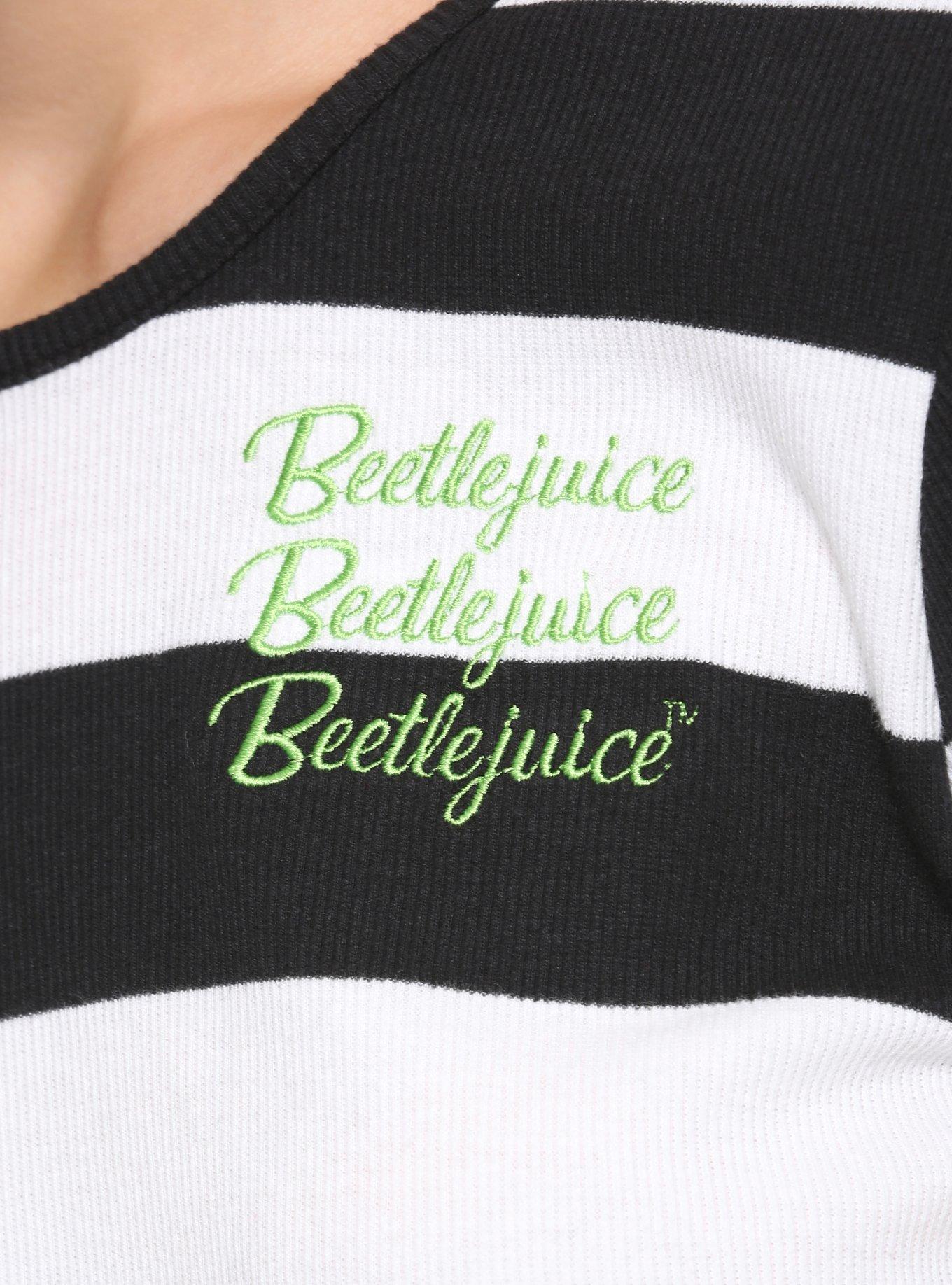 Beetlejuice Stripe Lettuce Hem Girls Long-Sleeve T-Shirt, WHITE, alternate