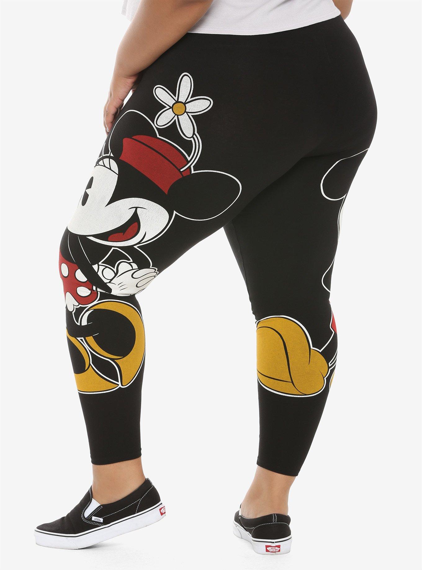 Plus Size Disney Mickey Mouse & Minnie Mouse Mirrored Leggings Plus Size, , alternate