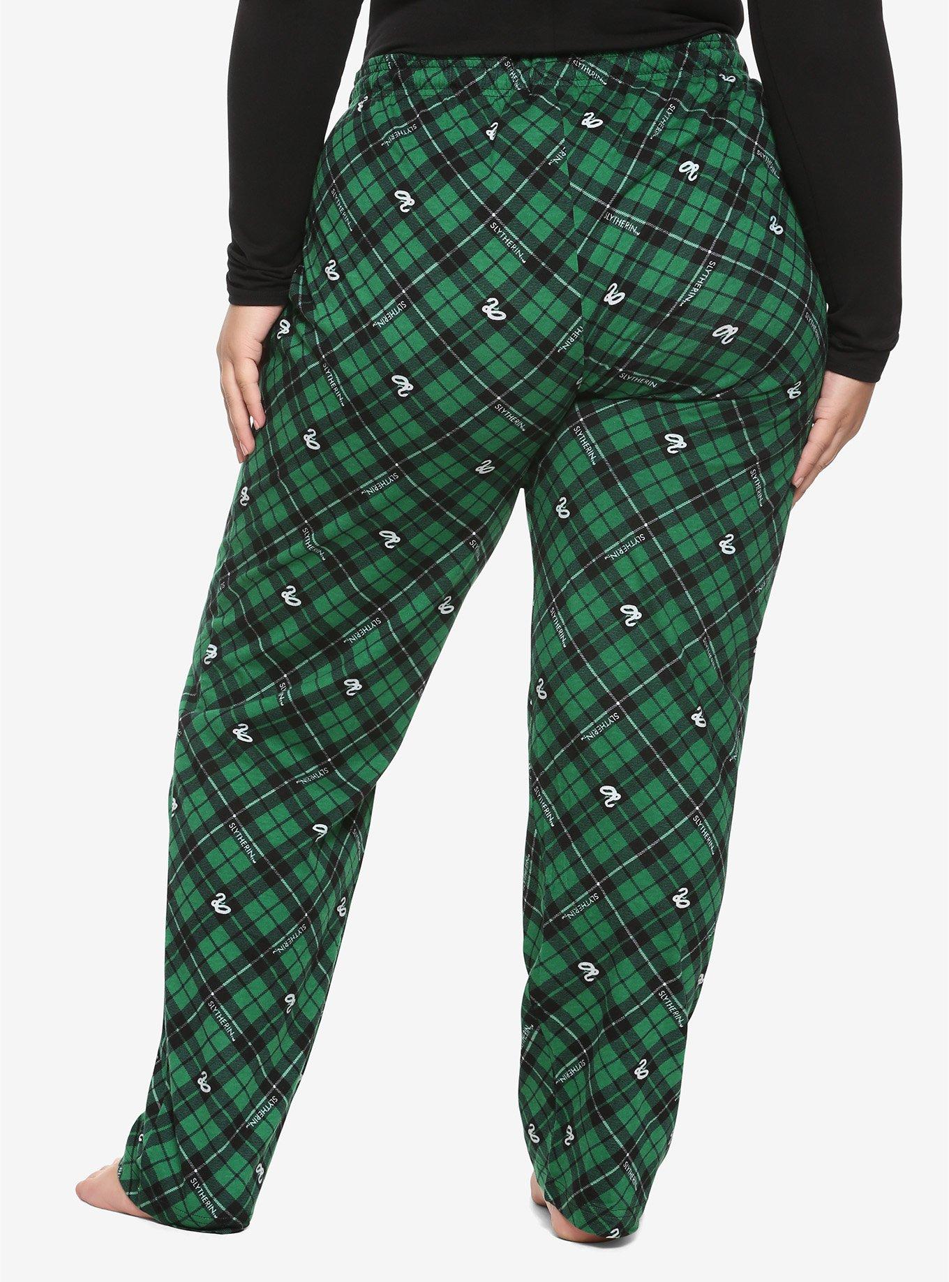 Harry Potter Slytherin Plaid Girls Pajama Pants Plus Size, PLAID, alternate
