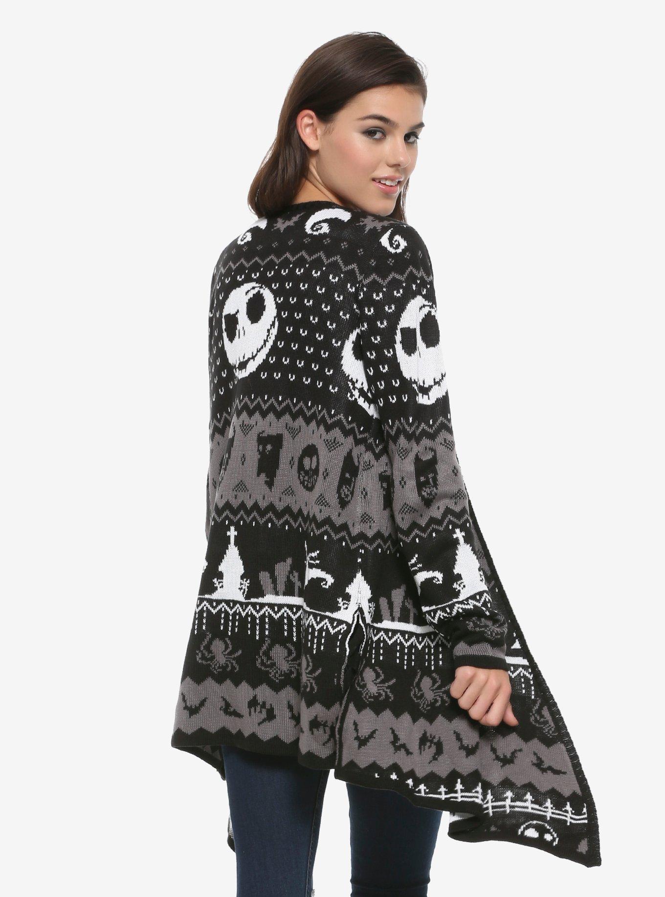 The Nightmare Before Christmas Jack Fair Isle Girls Cardigan, MULTI, alternate