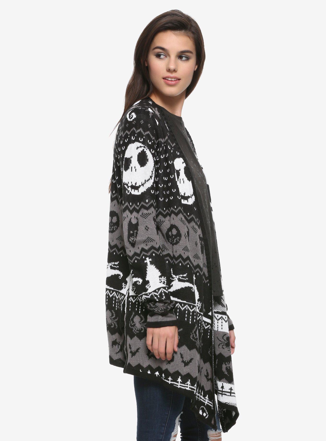 The Nightmare Before Christmas Jack Fair Isle Girls Cardigan, MULTI, alternate