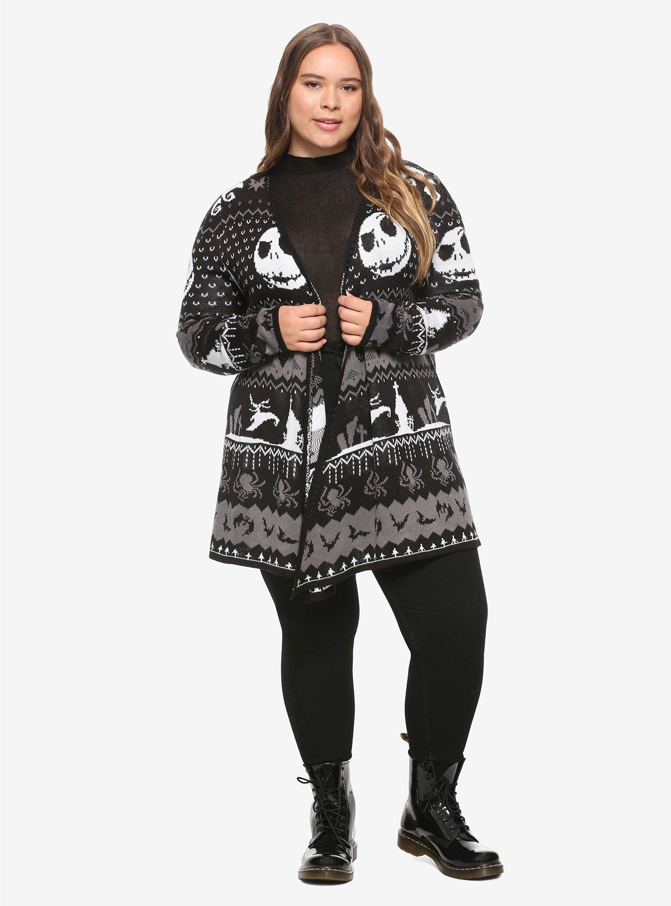 The Nightmare Before Christmas Jack Fair Isle Cardigan Plus Size, MULTI, alternate