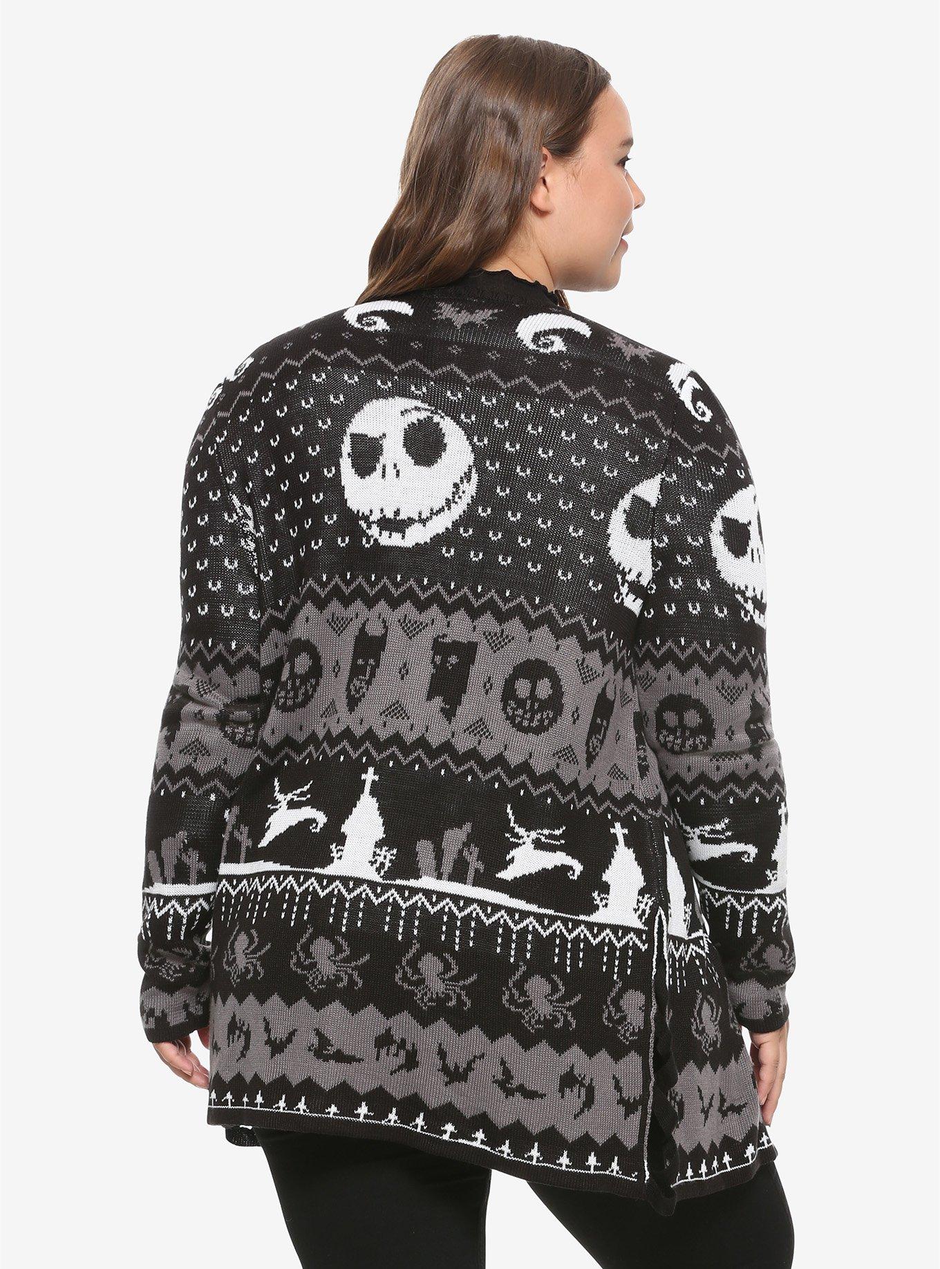 The Nightmare Before Christmas Jack Fair Isle Cardigan Plus Size, MULTI, alternate