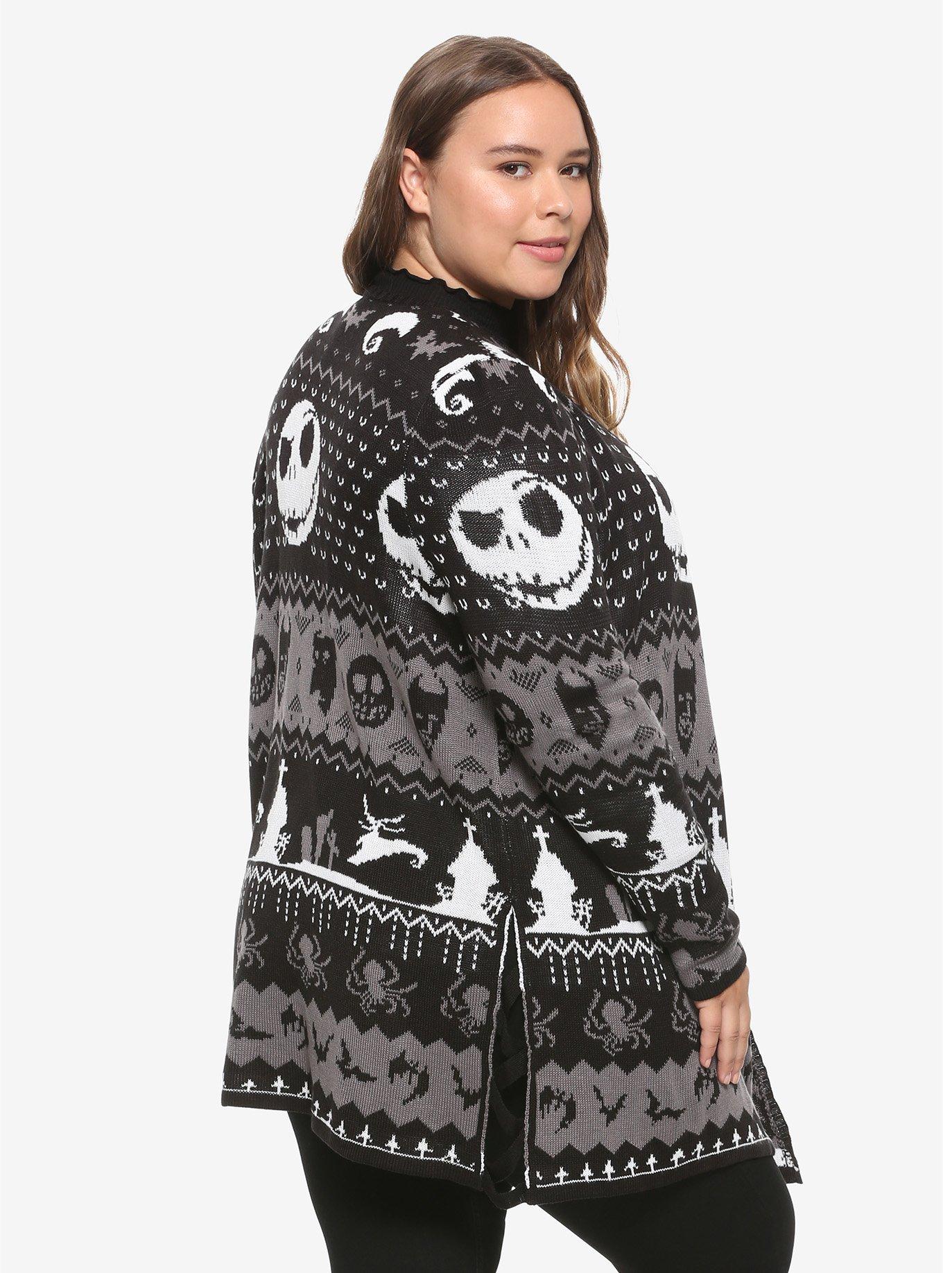 The Nightmare Before Christmas Jack Fair Isle Cardigan Plus Size, MULTI, alternate