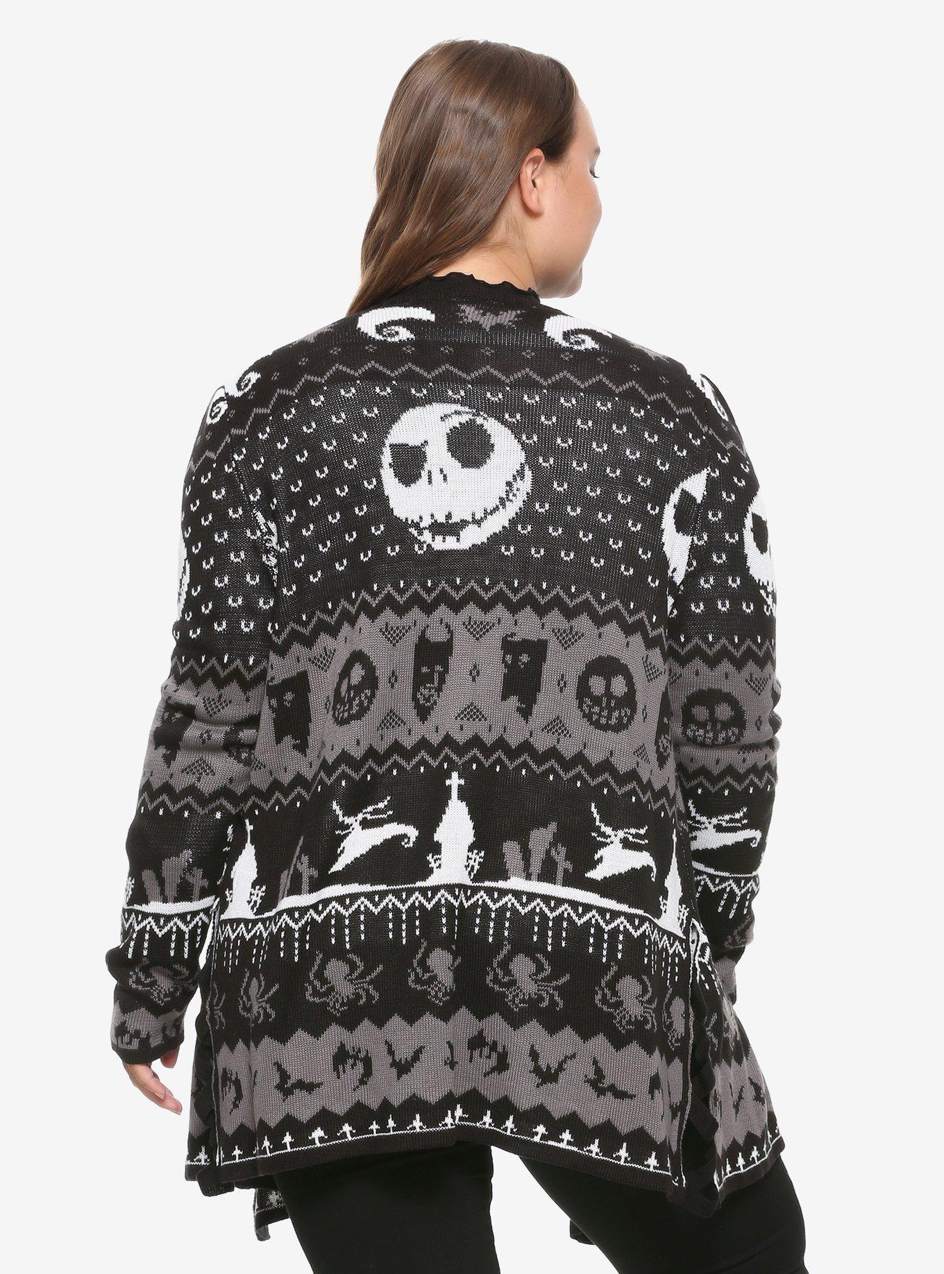 The Nightmare Before Christmas Jack Fair Isle Cardigan Plus Size, , alternate