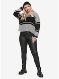 The Nightmare Before Christmas Jack Striped Crop Sweater Plus Size, , alternate