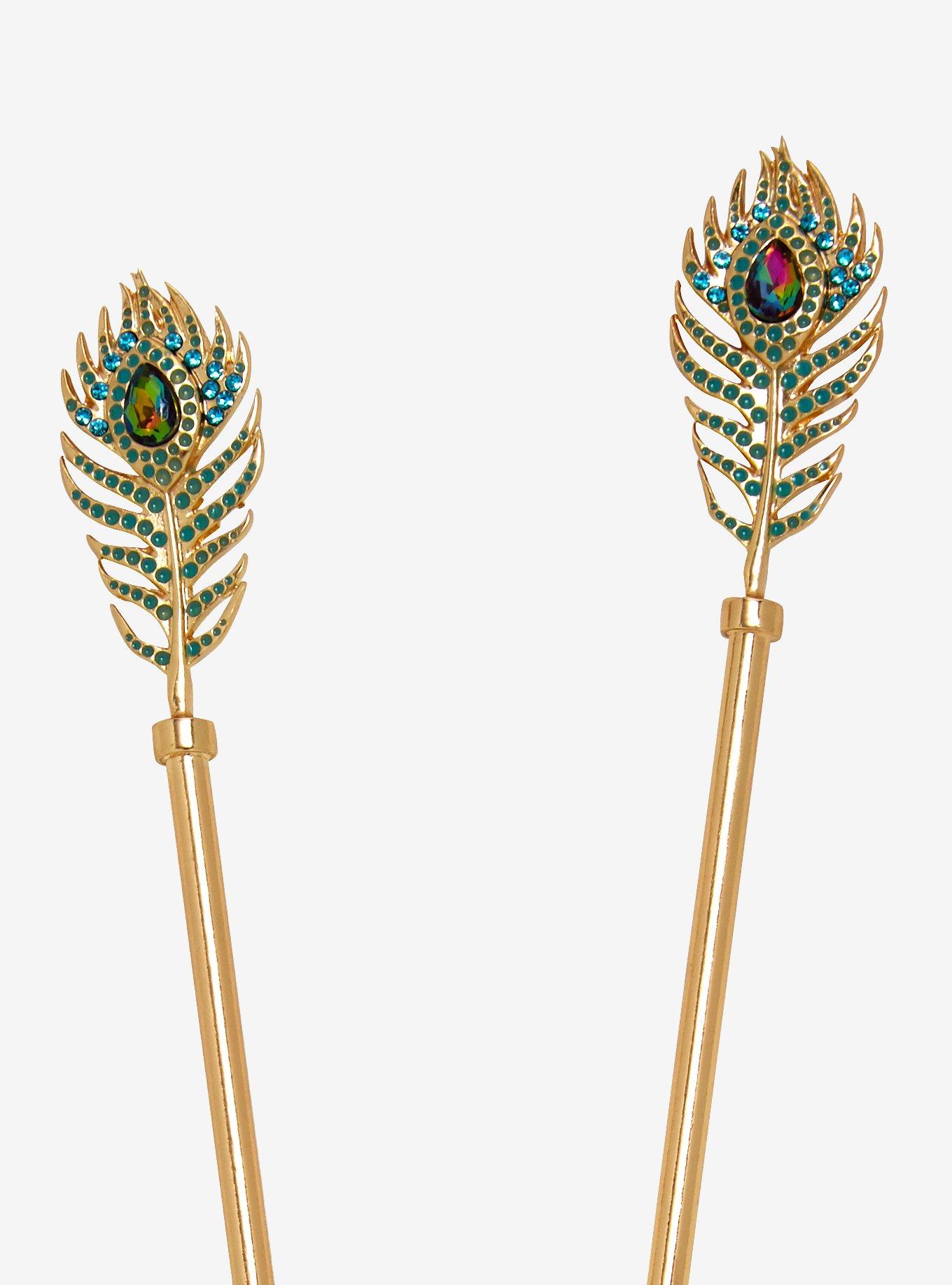 Plus Size QA test Disney Aladdin Jasmine Peacock Hair Sticks, , alternate