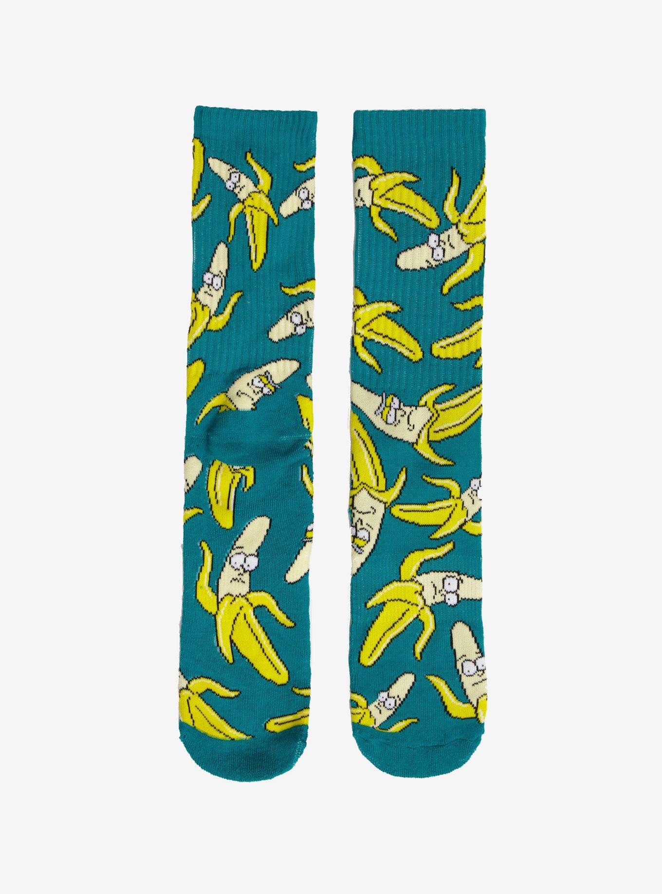 Rick and Morty Banana Crew Socks, , alternate