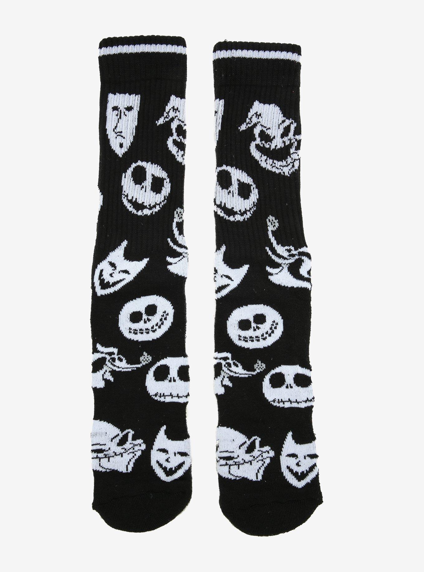 Disney The Nightmare Before Christmas Heads Crew Socks - BoxLunch Exclusive, , alternate