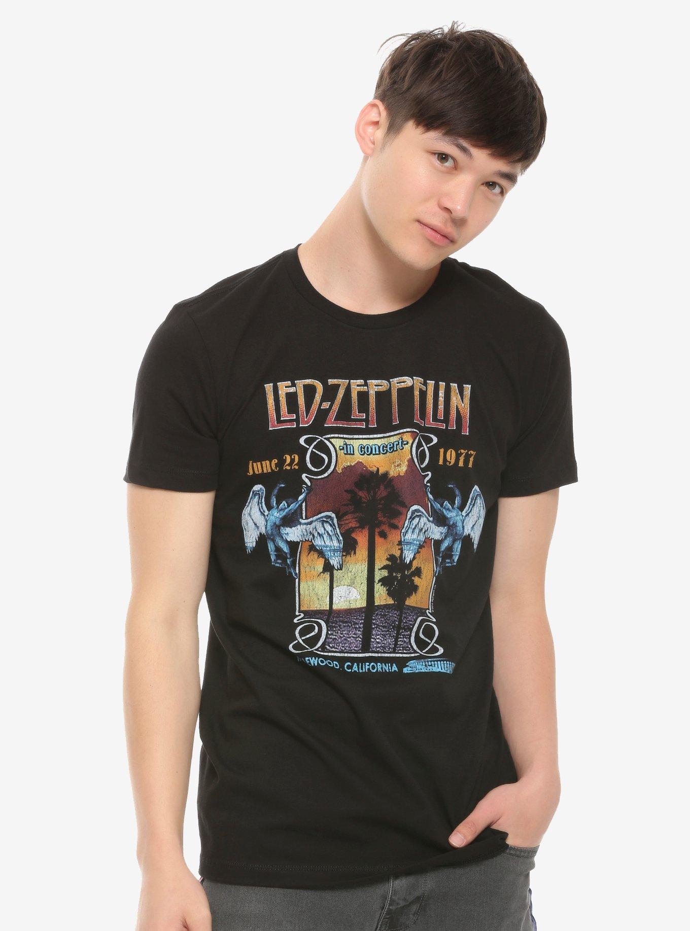 Led Zeppelin 1977 Live In Concert T-Shirt, BLACK, alternate