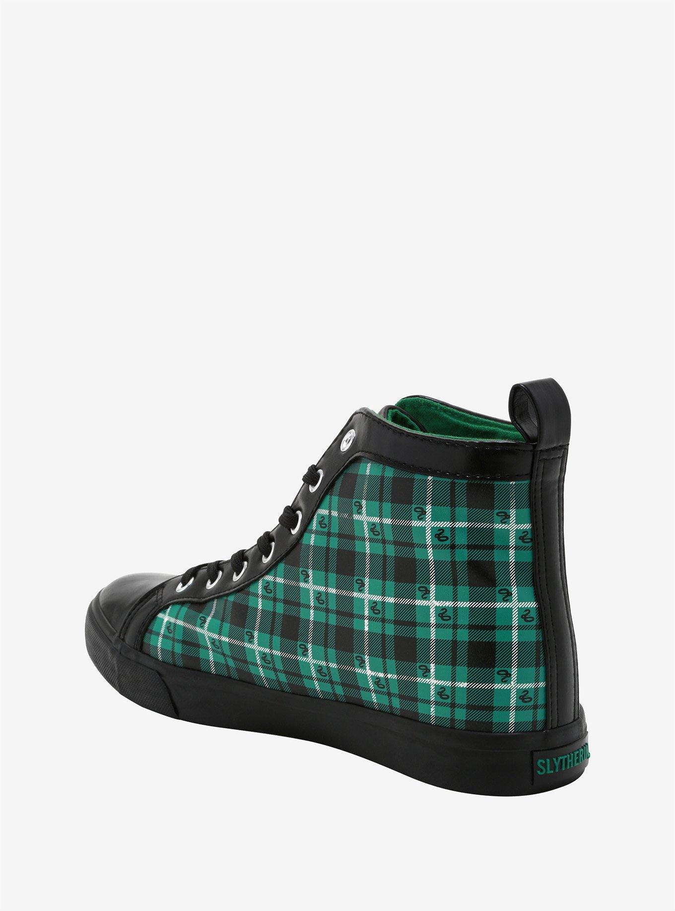 Harry Potter Slytherin Plaid Hi-Top Sneakers, MULTI, alternate