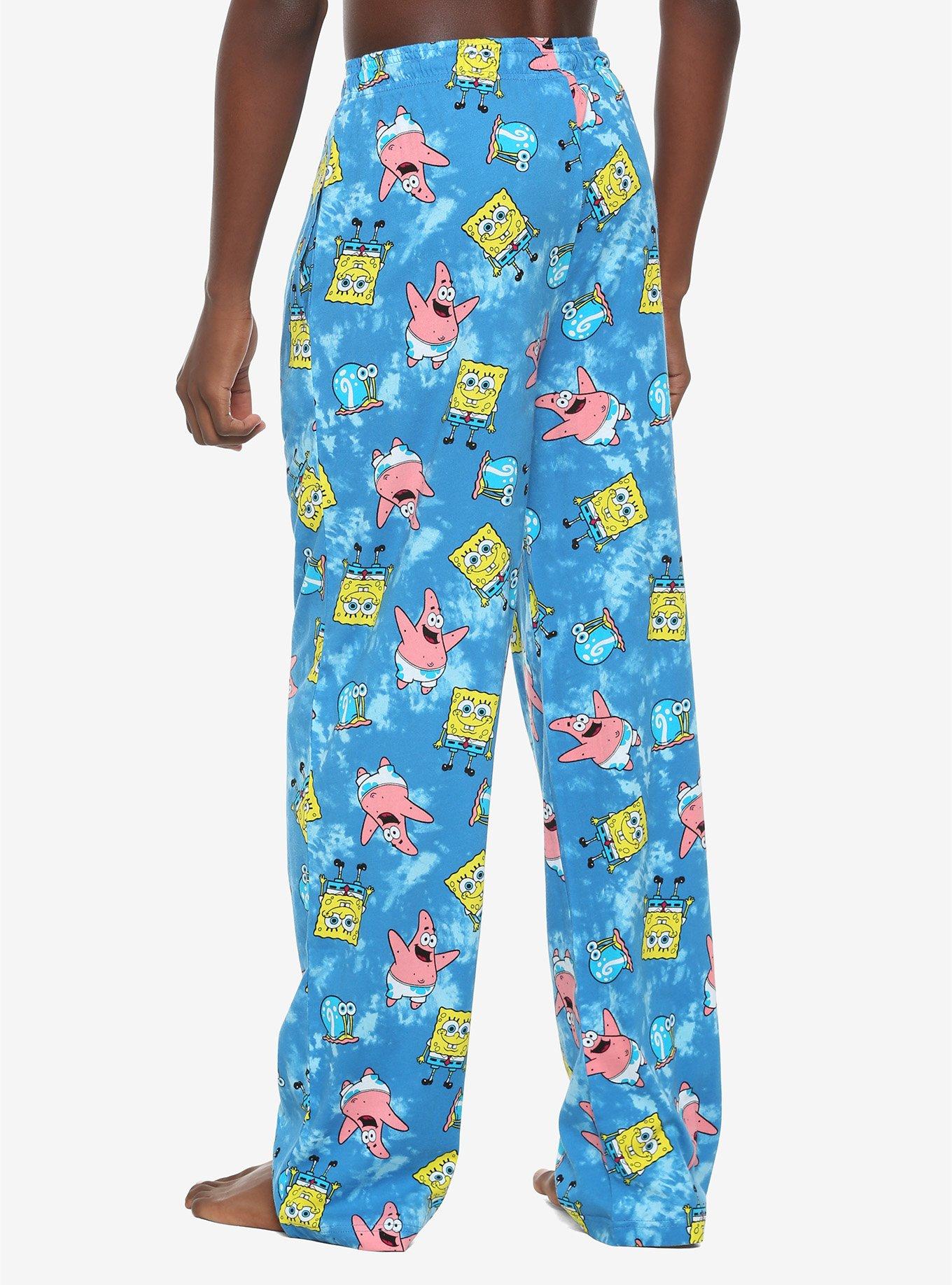 INTIMO SpongeBob SquarePants Tie-Dye Hooded Jogger Set – Women’s Pajama & Loungewear 2-Piece (Poly-Spandex Blend)