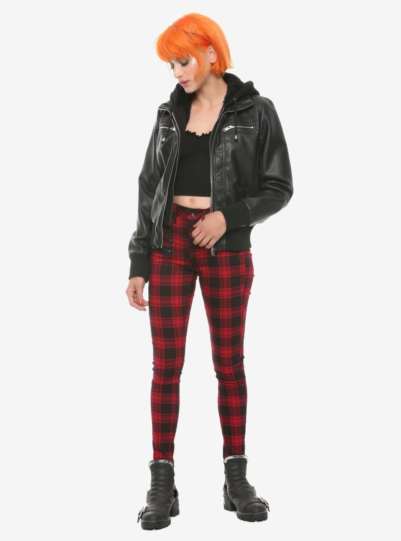 Black Hooded Fur Lined Girls Jacket, BLACK, alternate