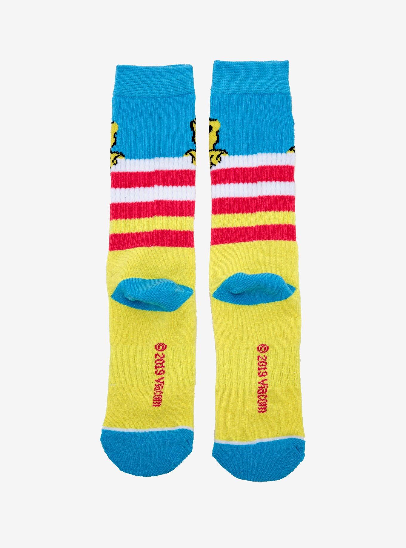 SpongeBob SquarePants Striped Crew Socks, , alternate