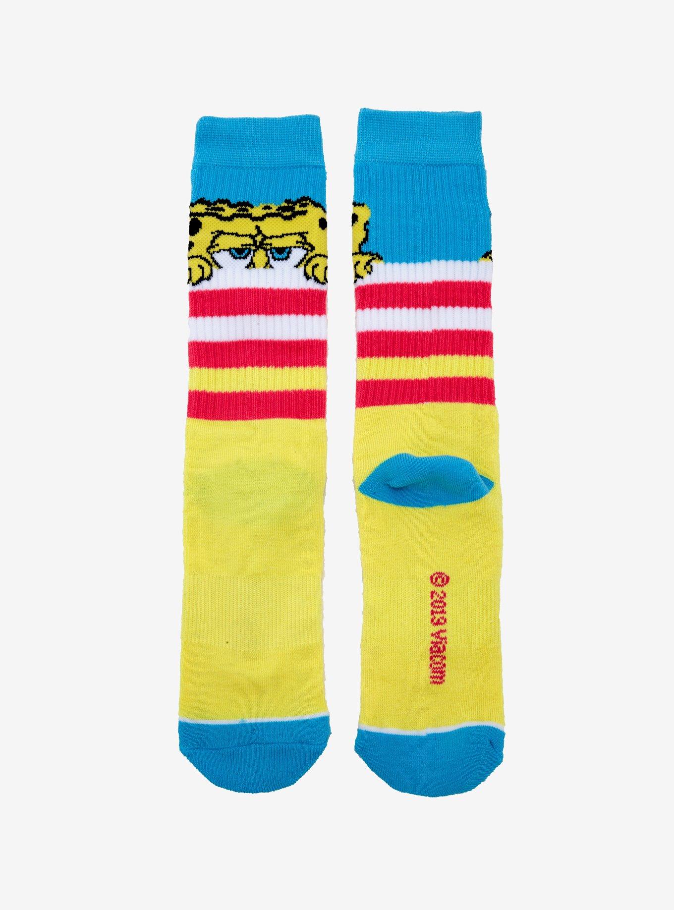 SpongeBob SquarePants Striped Crew Socks, , alternate