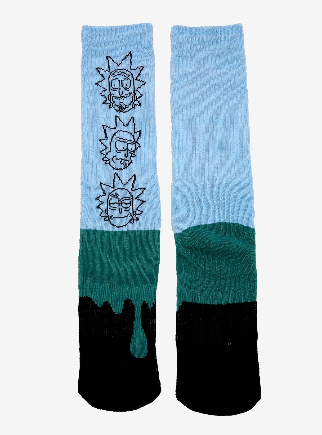 Rick And Morty Rick Green Drip Crew Socks, , alternate