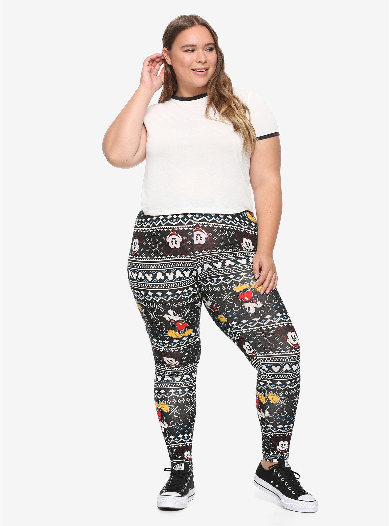 Disney Mickey Mouse Fair Isle Leggings Plus Size, , alternate