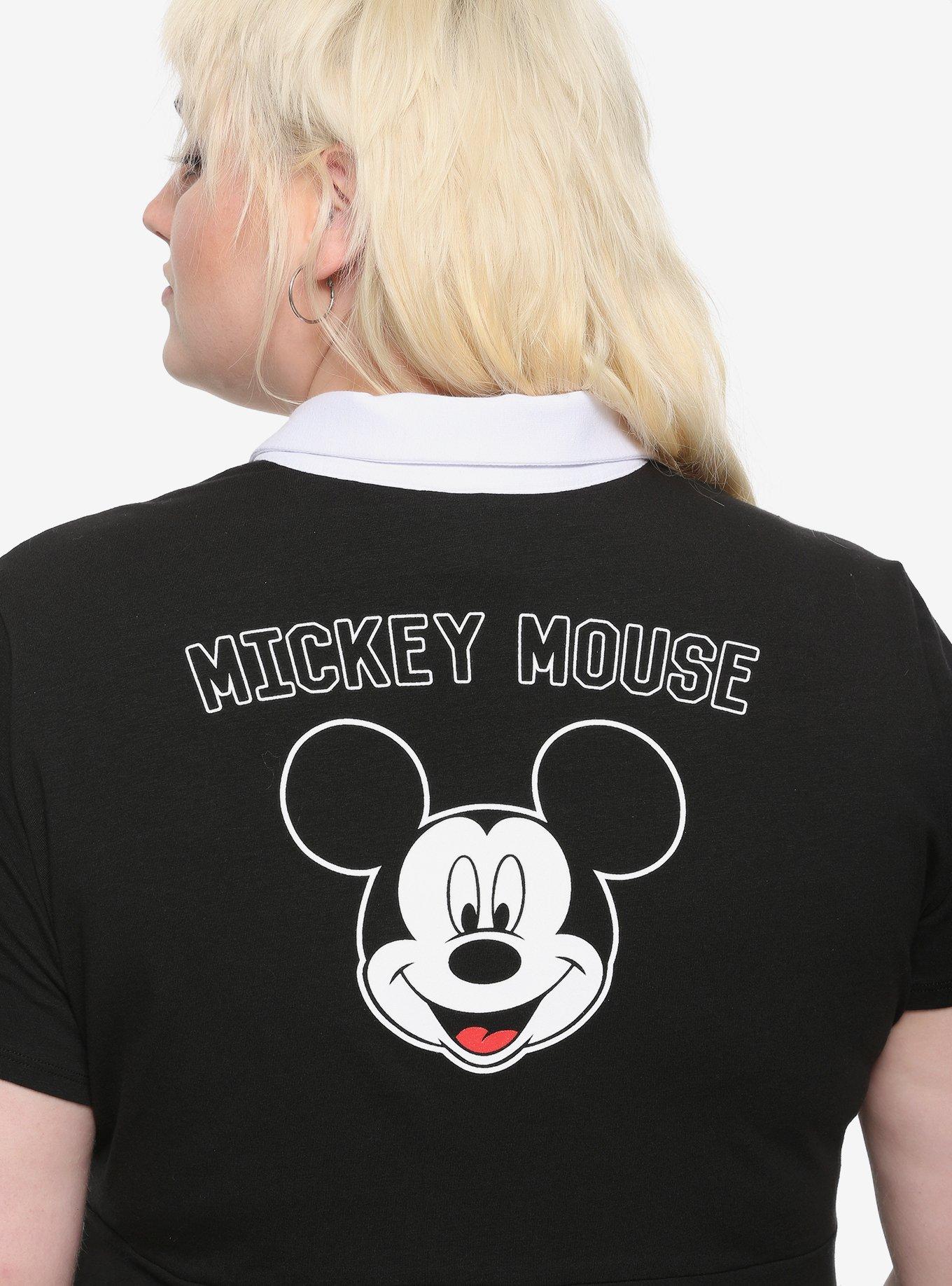 Disney Mickey Mouse Black & White Collared Dress Plus Size, , alternate