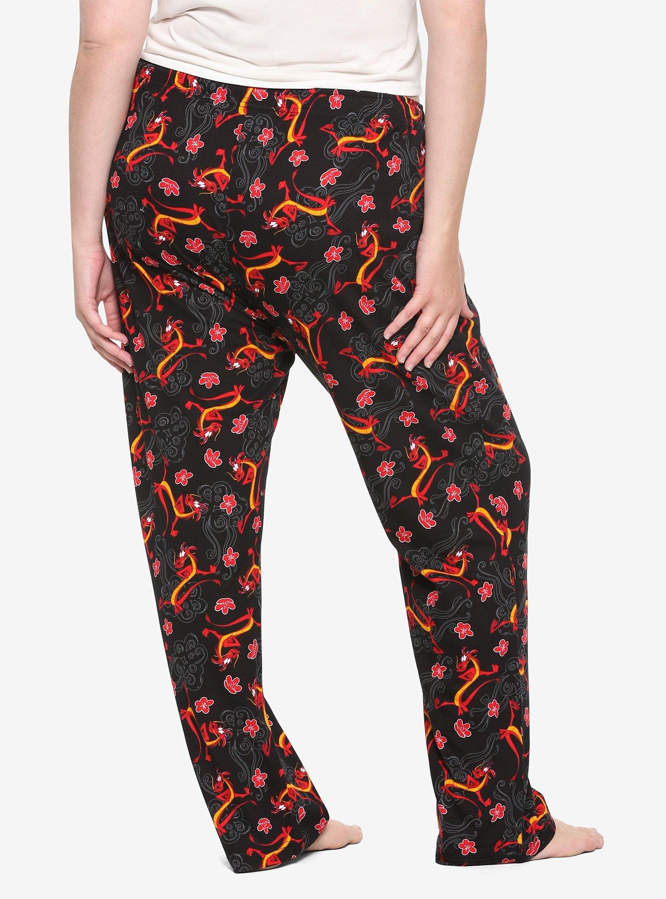 Disney Mulan Mushu & Clouds Girls Pajama Pants Plus Size, , alternate