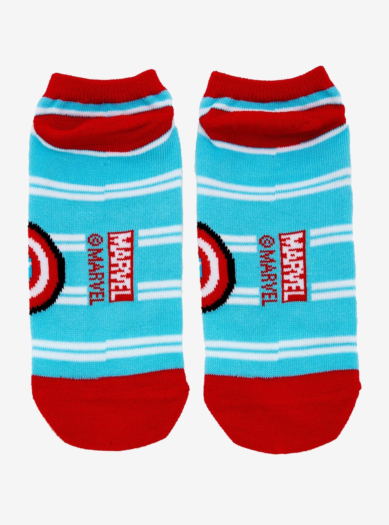Marvel Avengers Chibi Captain America No-Show Socks, , alternate