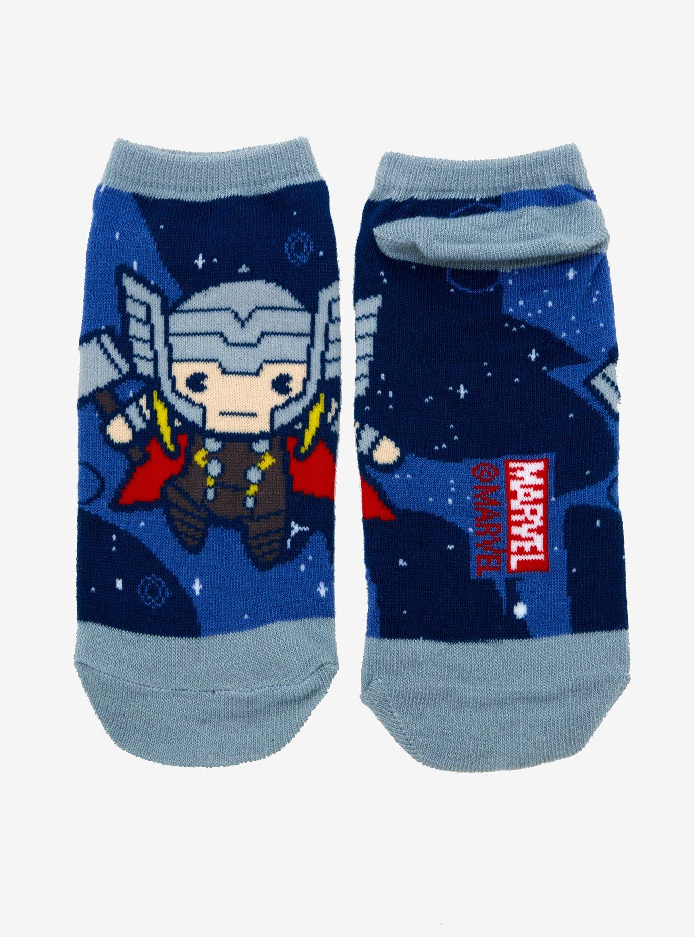 Marvel Avengers Chibi Thor No-Show Socks, , alternate