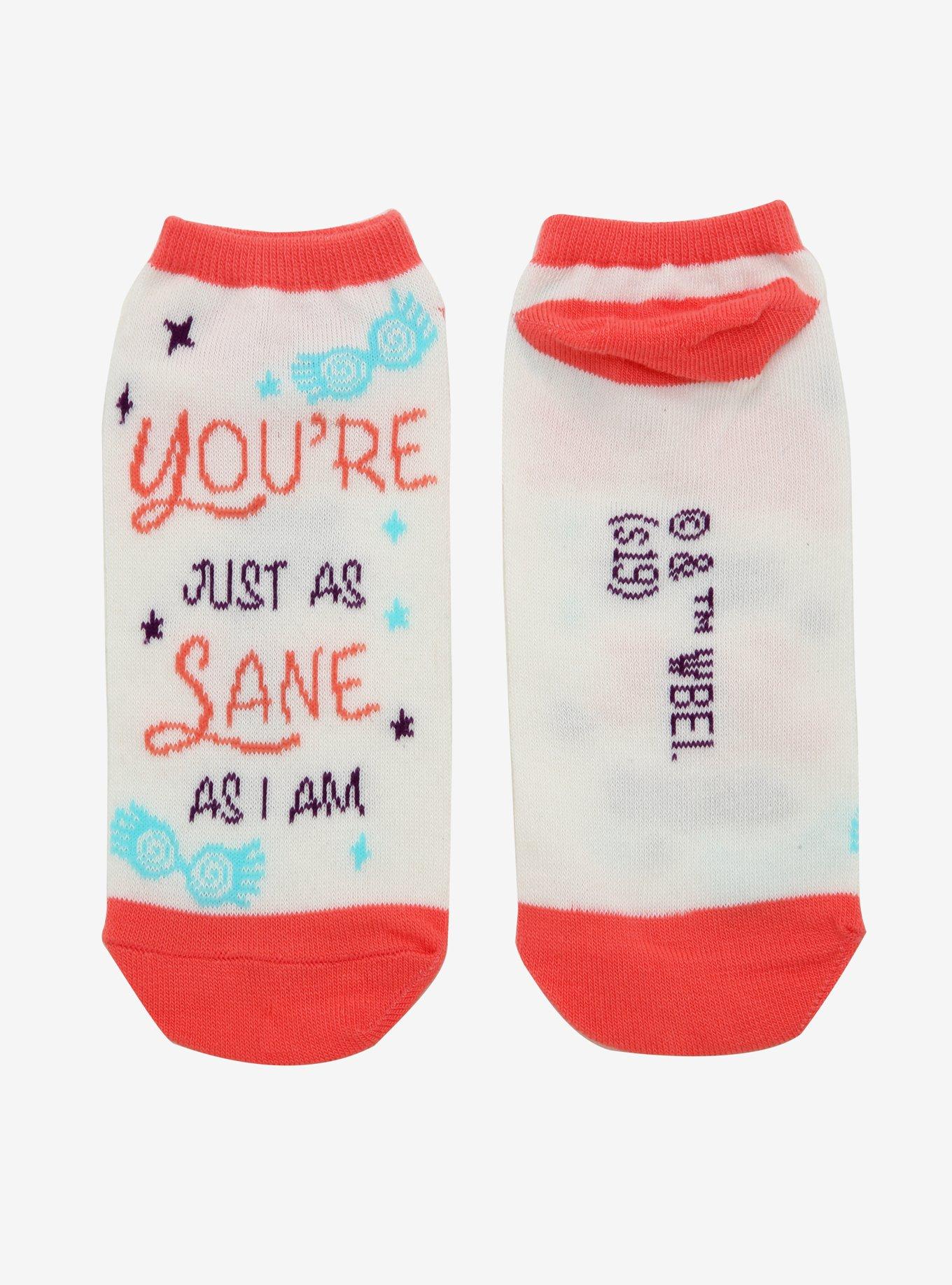 Harry Potter Luna Lovegood Sane As I Am No-Show Socks, , alternate