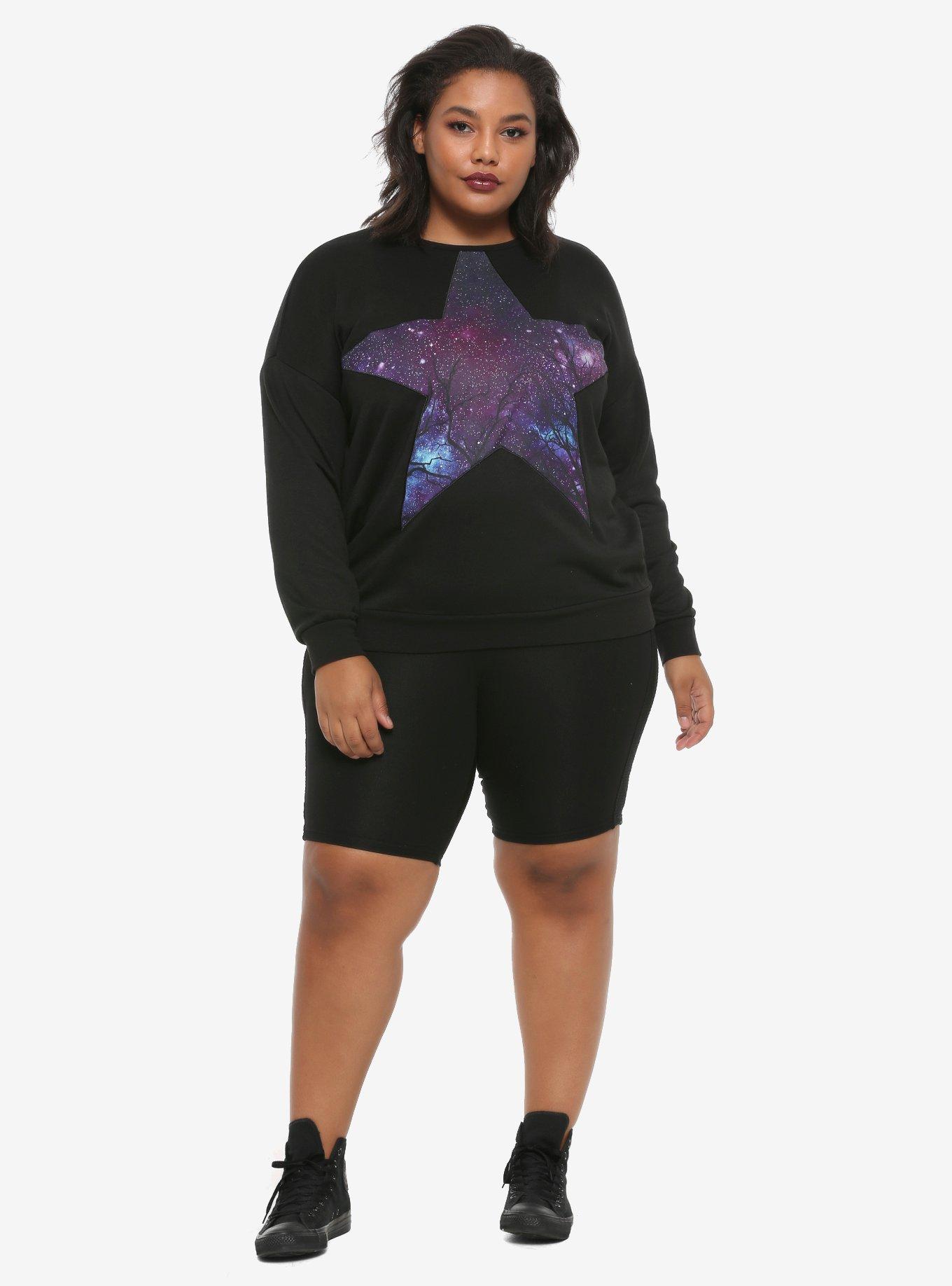 Starry Night Applique Girls Sweatshirt Plus Size, MULTI, alternate