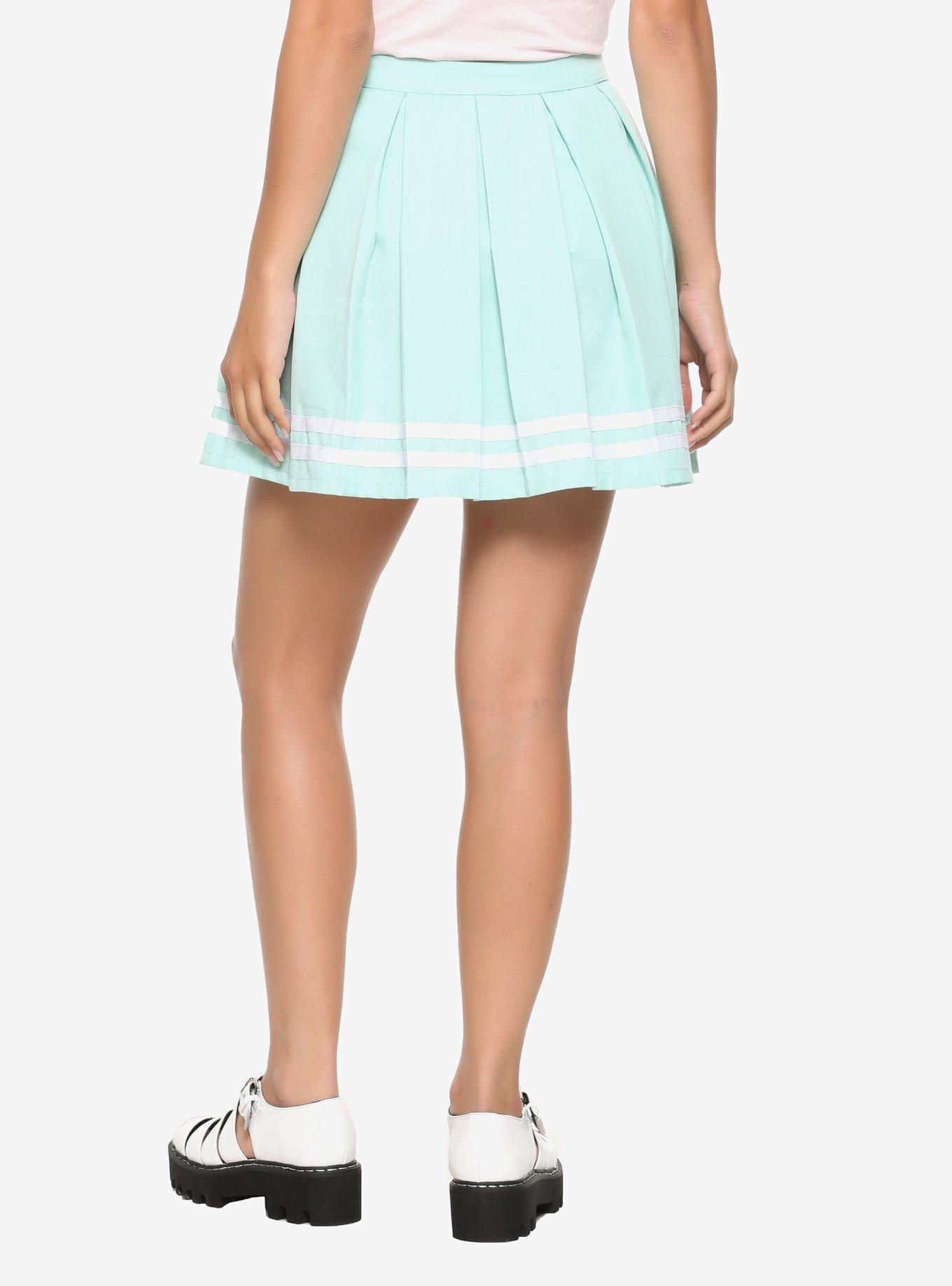 Mint Pleated Cheer Skirt, MINT, alternate