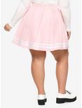 Pink Pleated Cheer Skirt Plus Size, LIGHT PINK, alternate